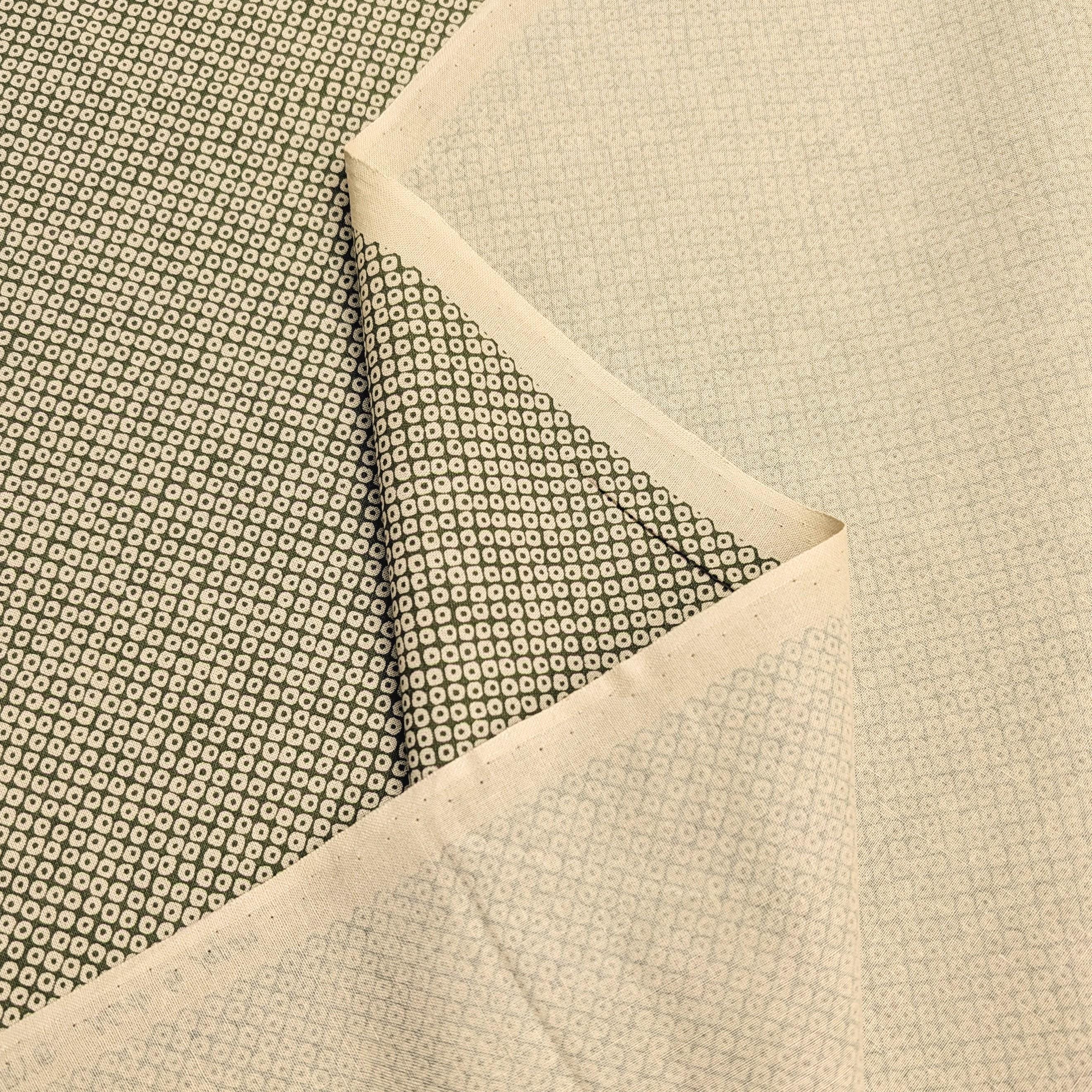 Sevenberry Kanoko Dots Japanese cotton fabric 88222-9-3 beige & green