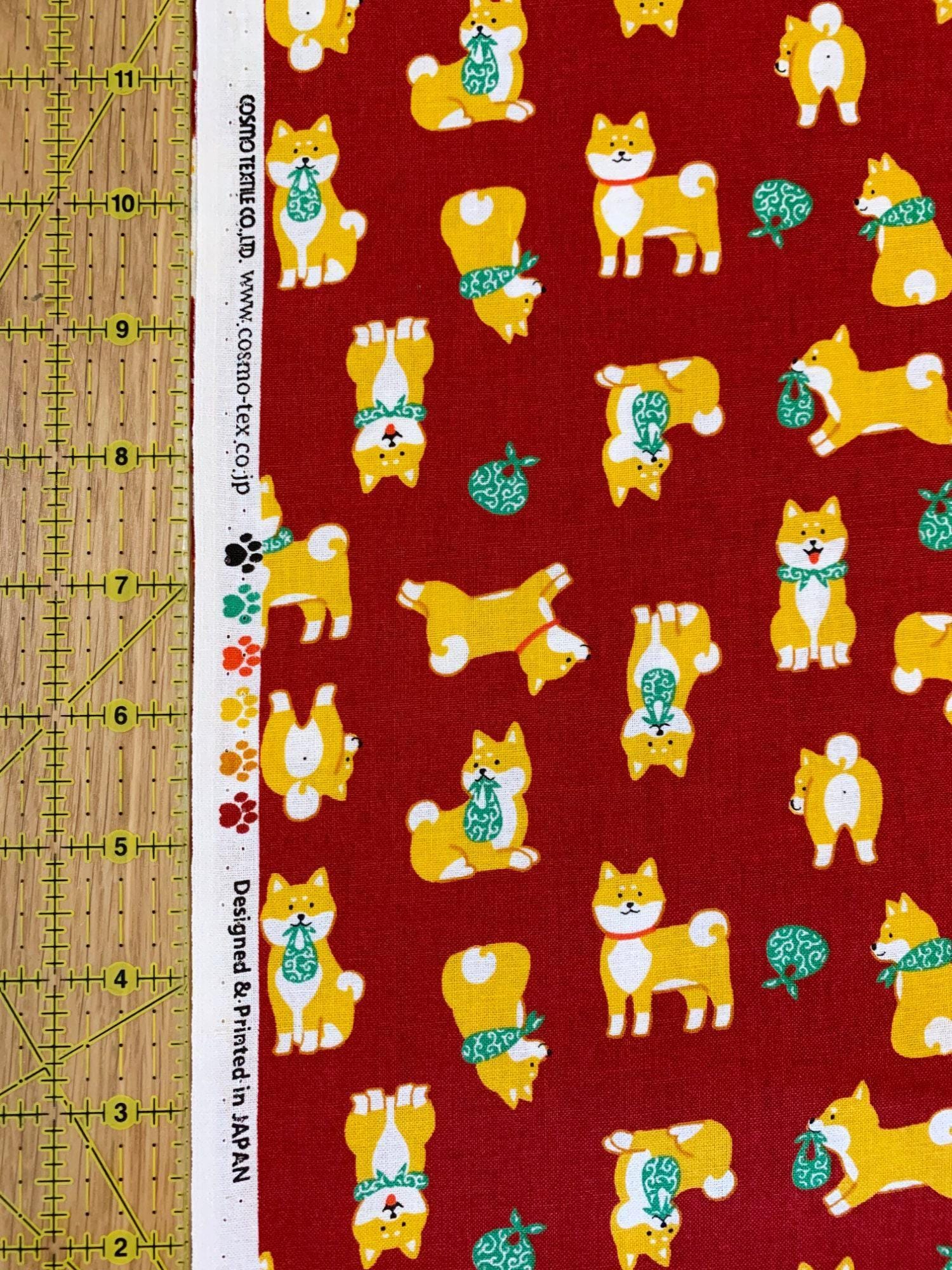 Cosmo - Shiba and Karakusa Cotton - Red
