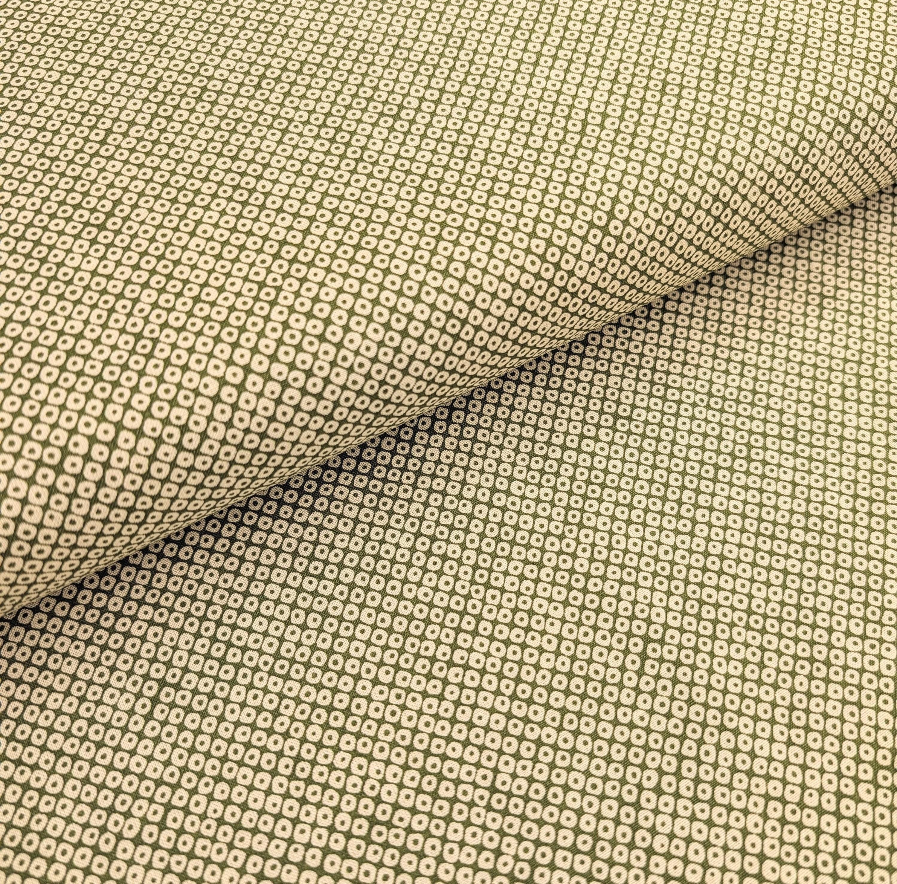 Sevenberry Kanoko Dots Japanese cotton fabric 88222-9-3 beige & green
