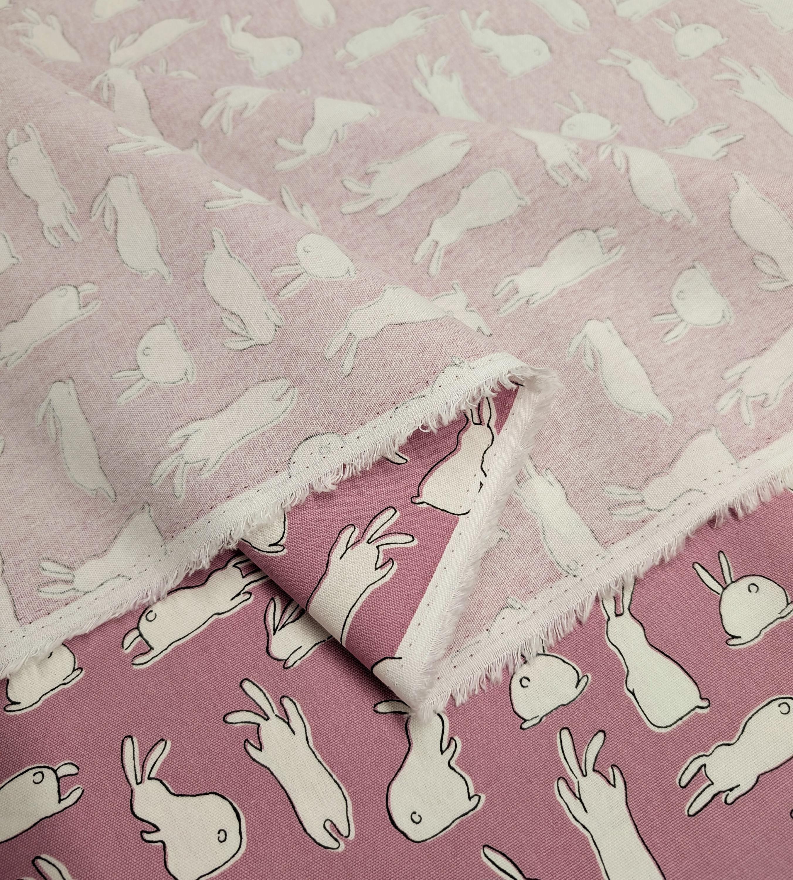 Hishiei - White Rabbits Cotton Oxford - Pink