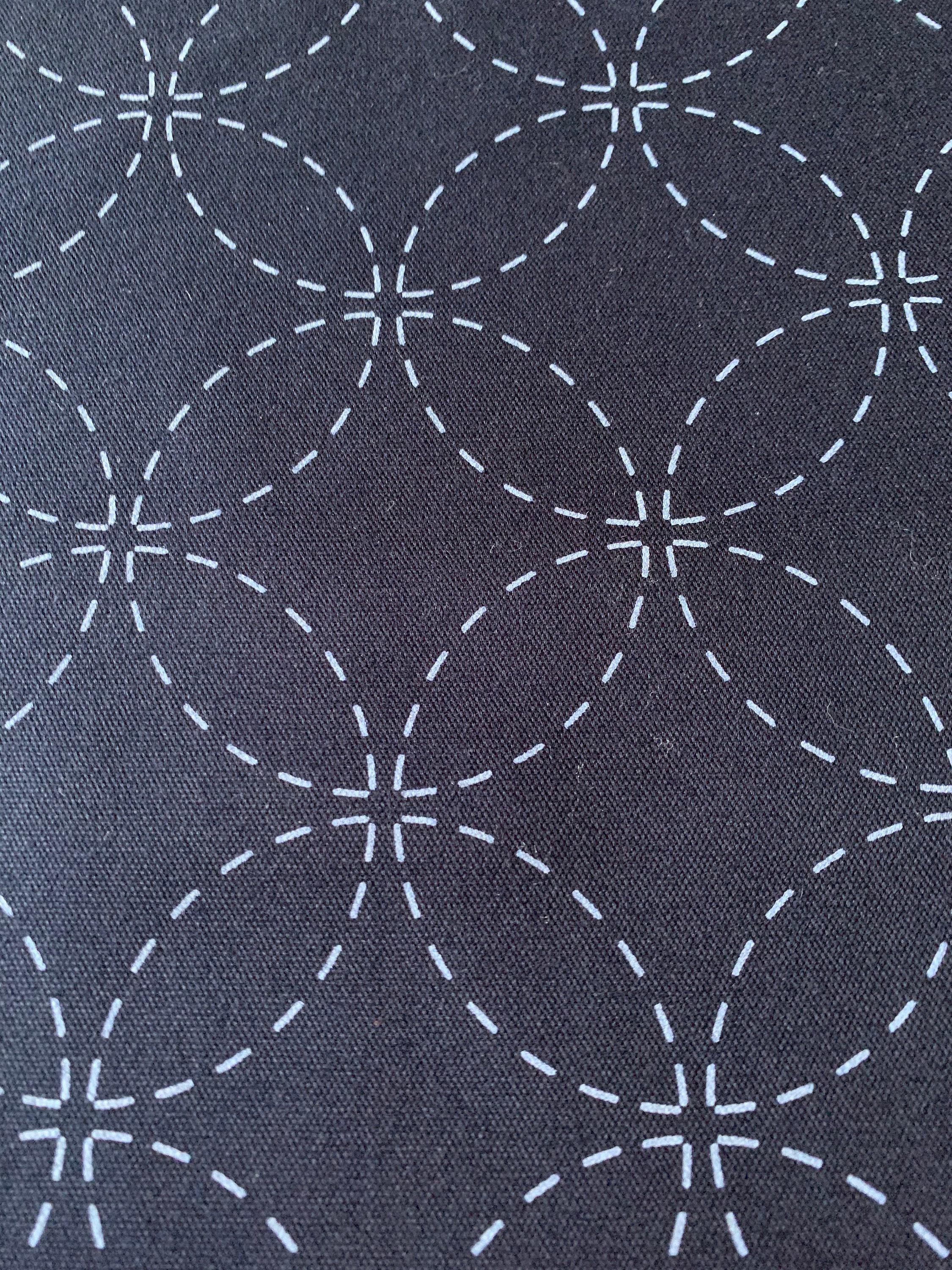Olympus - Shippou Pre-Printed Sashiko Cotton Fabric - Navy