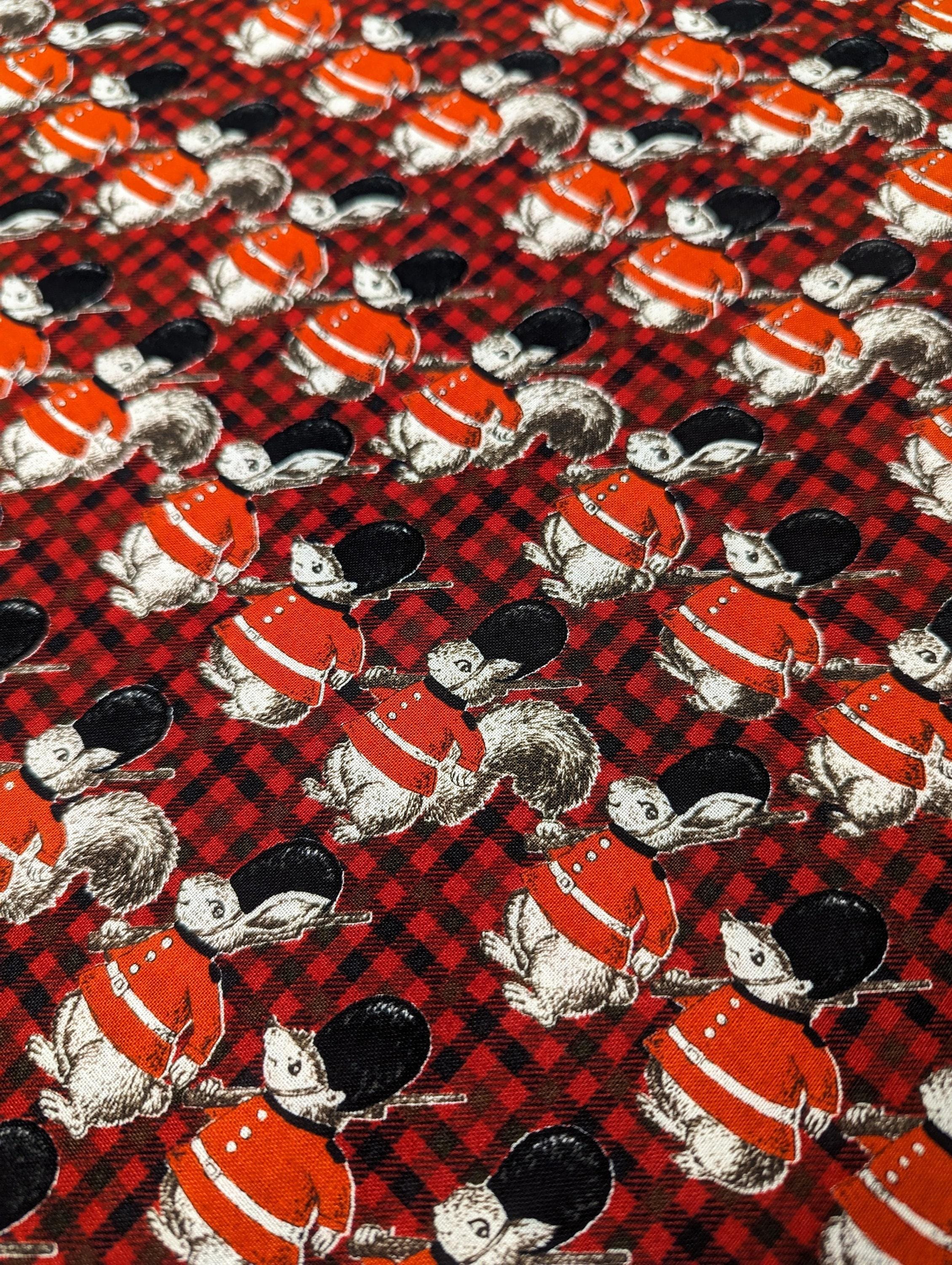 Sevenberry - Forest Brigade Cotton Fabric - Red Black White
