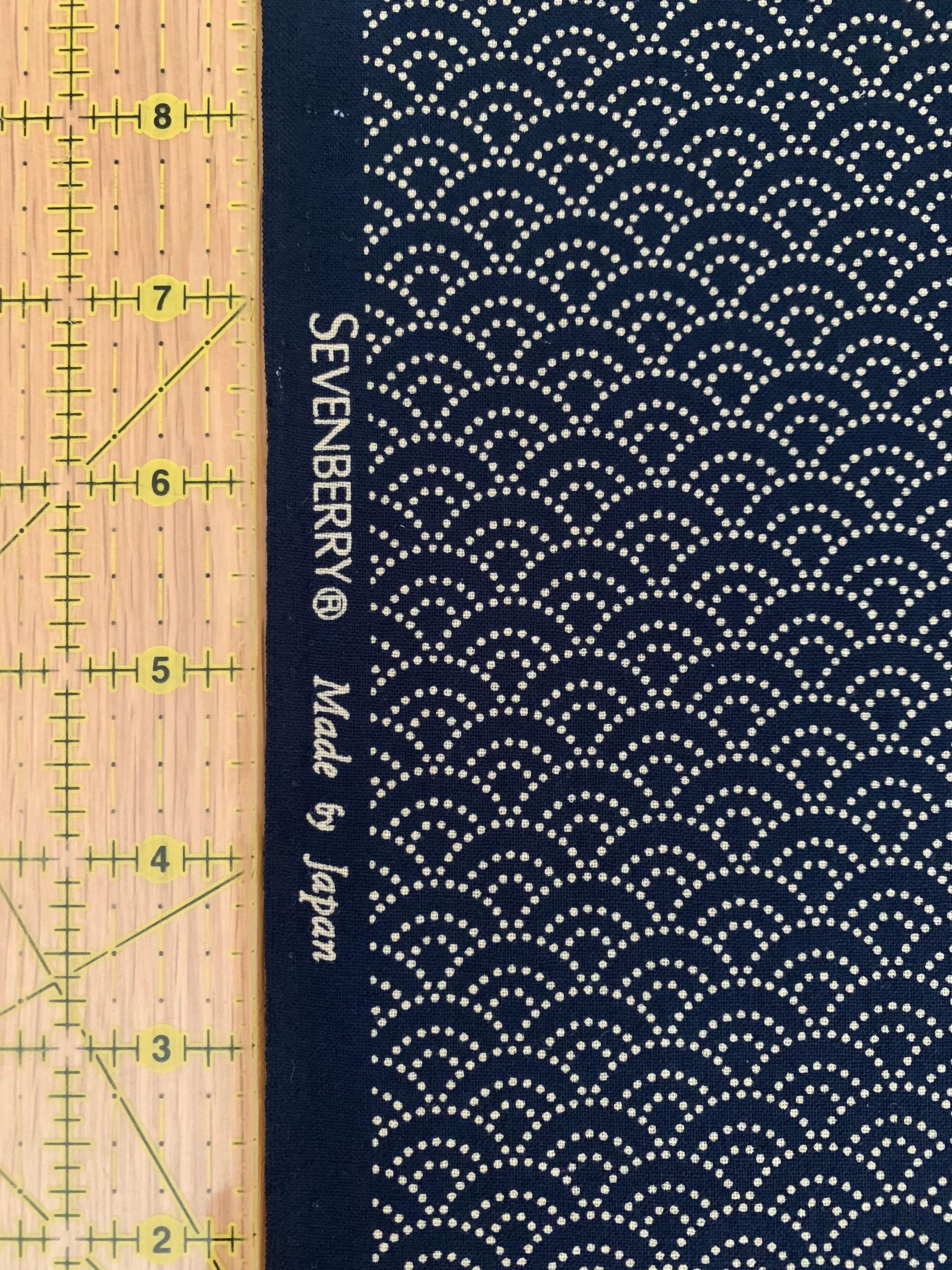 Sevenberry Dotted Waves Japanese cotton fabric 88222-3-5 navy blue