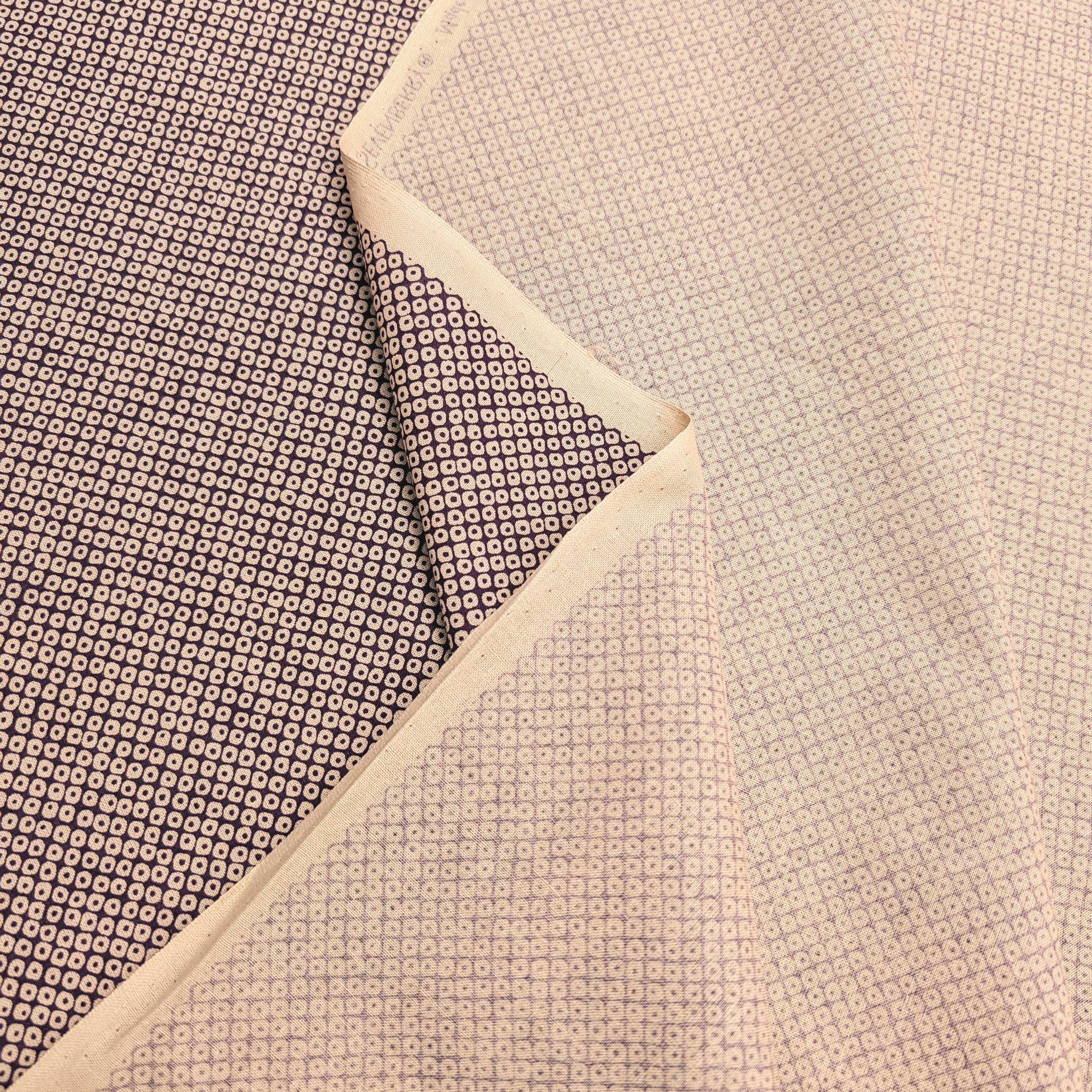 Sevenberry Kanoko Dots Japanese cotton fabric 88222-9-6 beige & purple