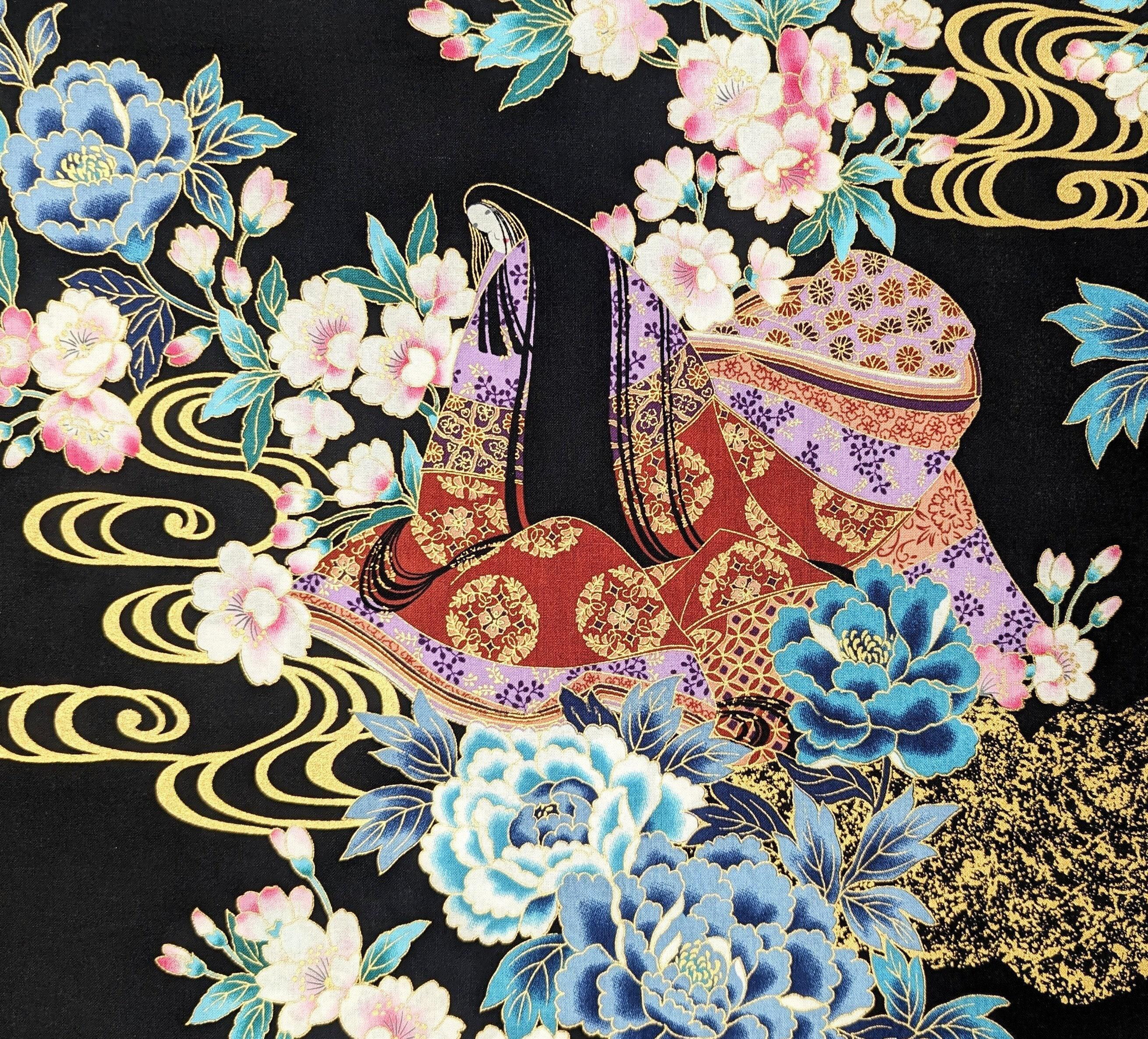 Naka - Heian Princess Cotton - Black Pink Blue