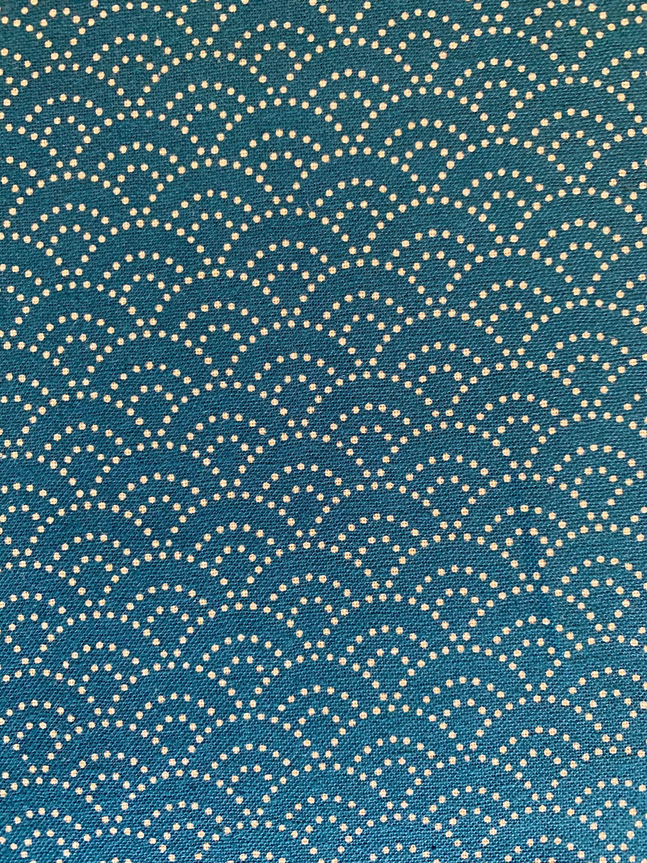 Sevenberry - Dotted Waves in Peacock Blue Green Cotton Fabric - Peacock Blue Green