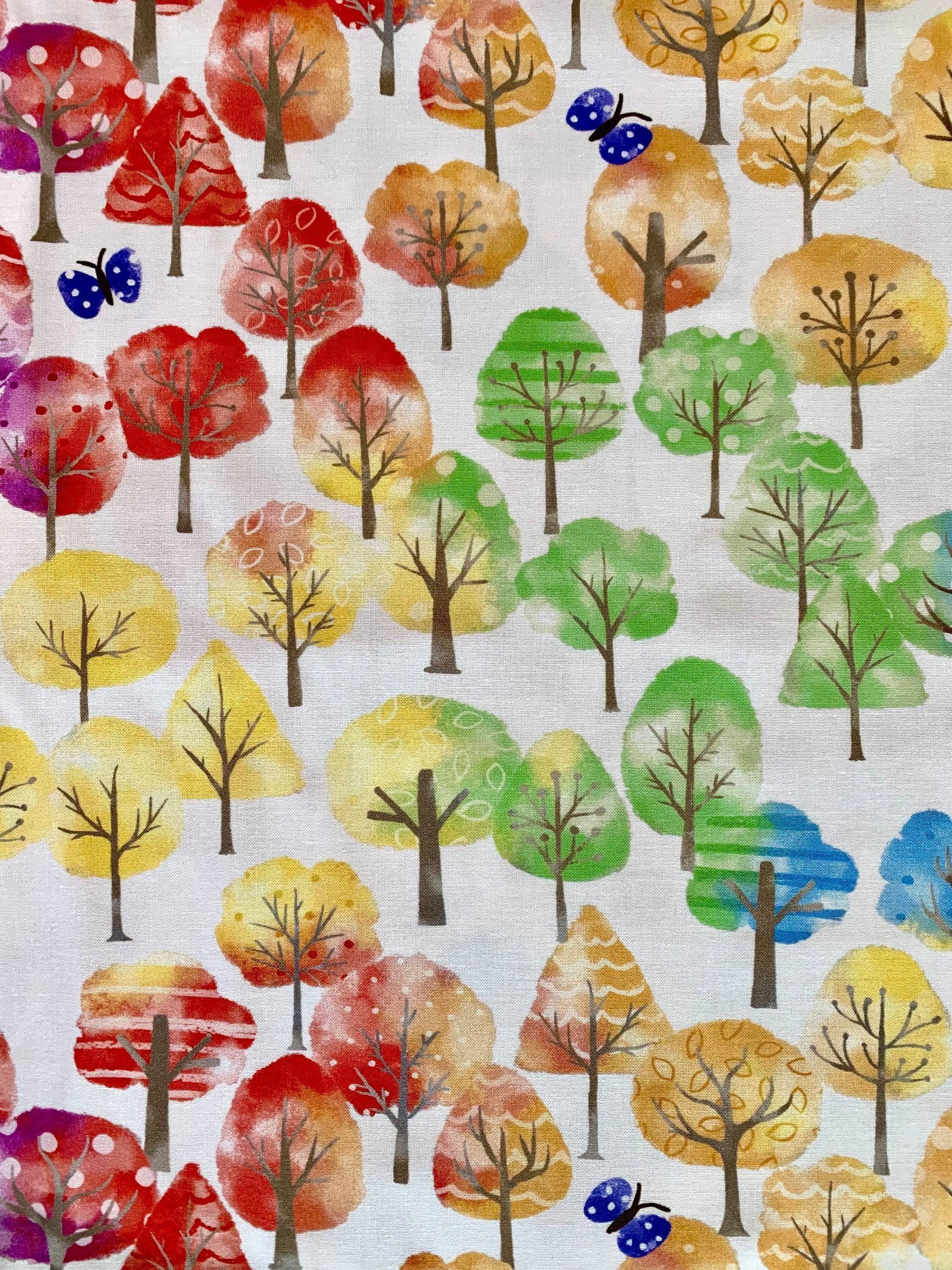 Orimono Imports - Colorful Forest Cotton Fabric - Multicolor