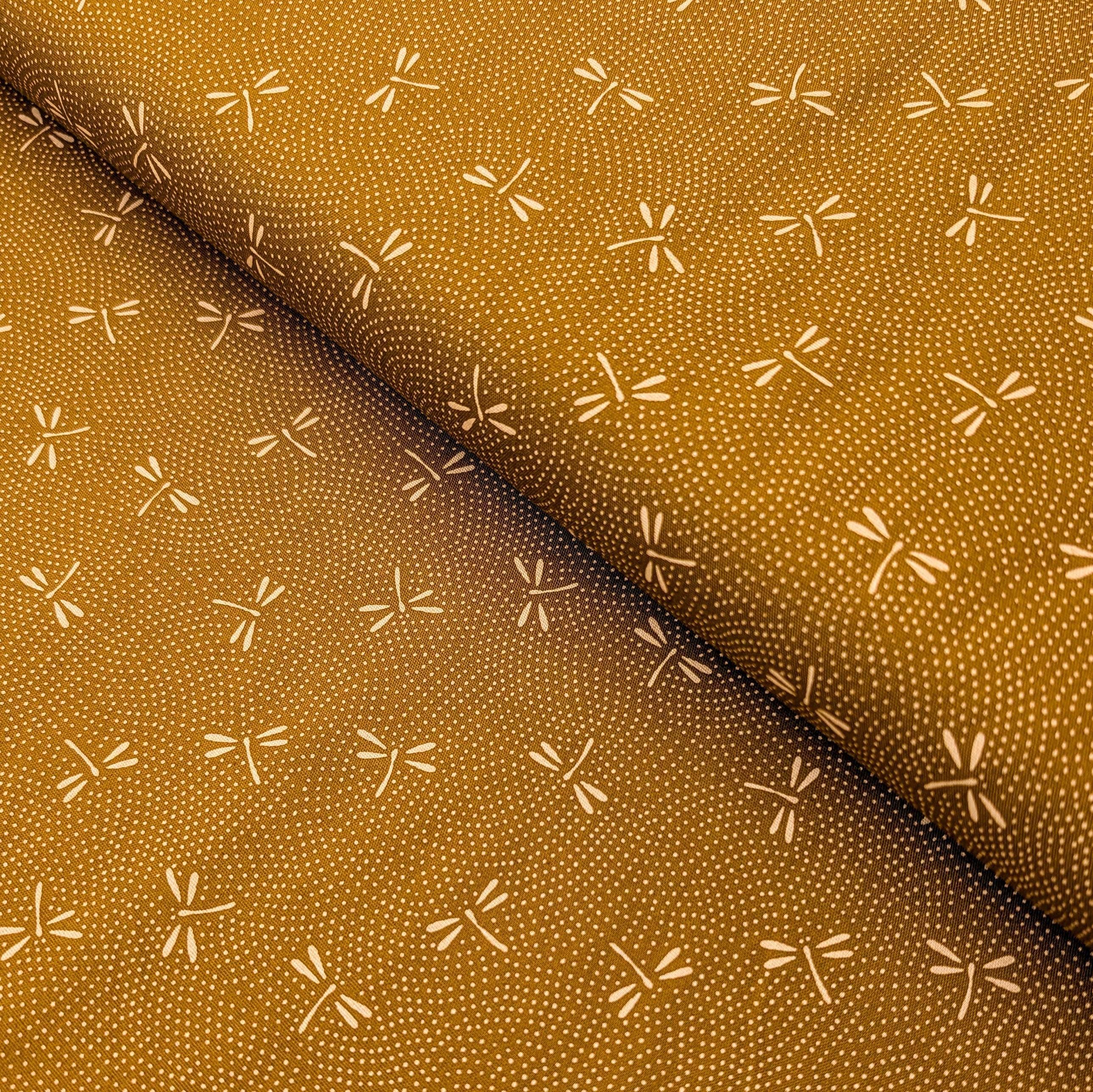 NEW Dotted Dragonflies Senyo Japanese cotton fabric SK-100-4 D yellow