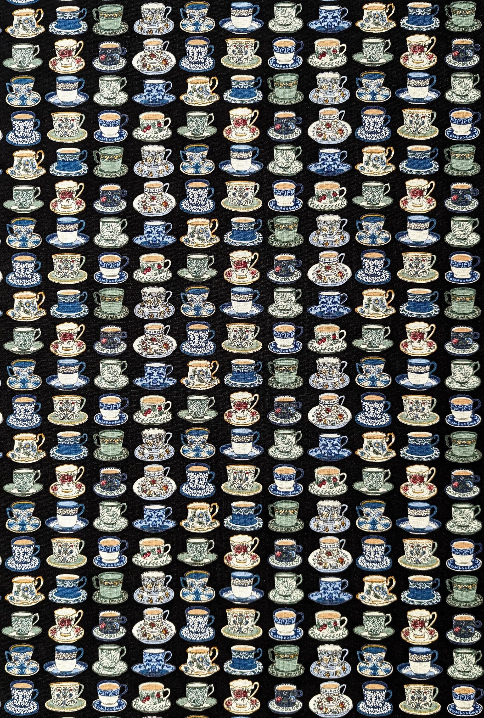 Senyo - Afternoon Tea Cotton Fabric - Black