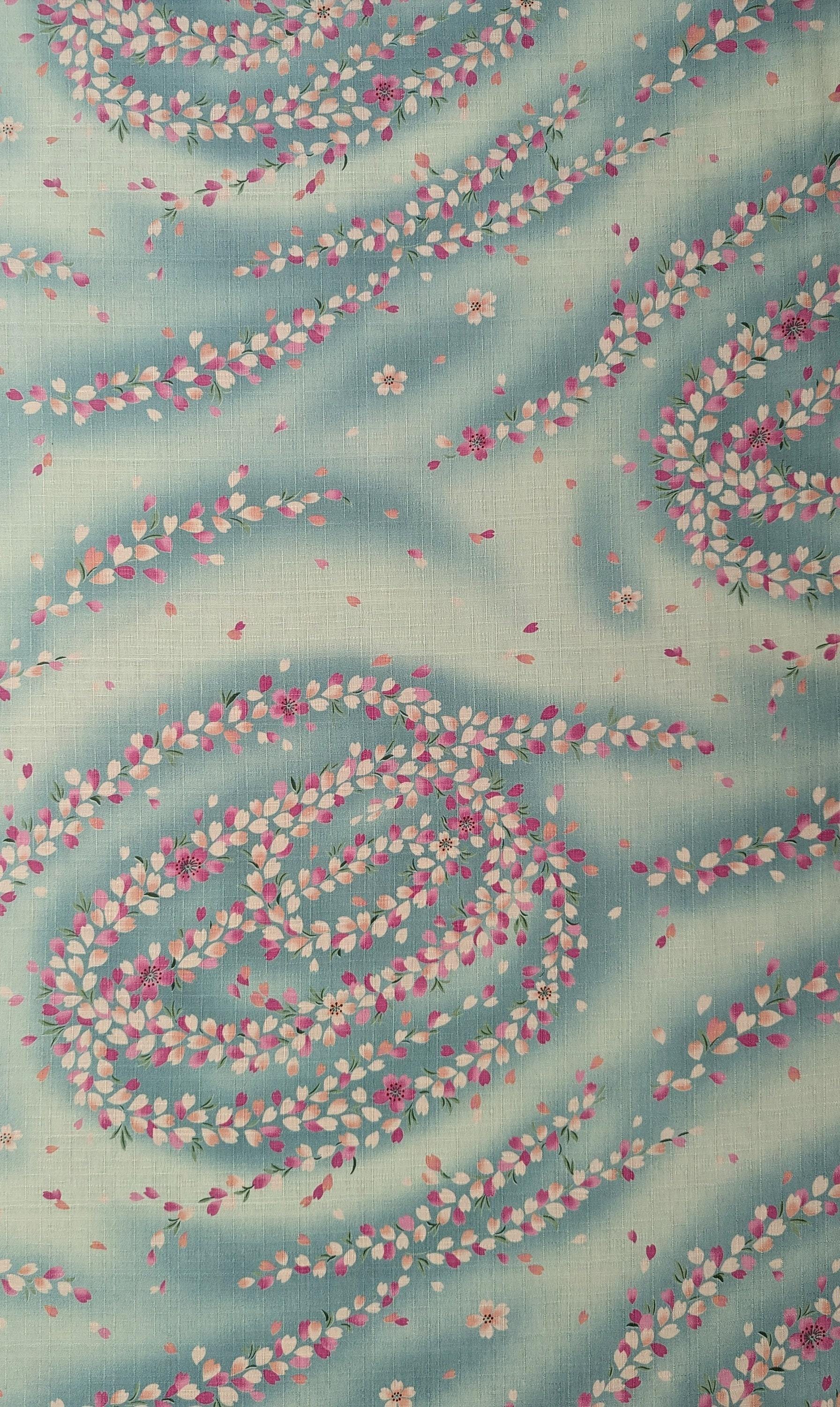Kobayashi - Breezy Cherry Blossoms Cotton Dobby - Blue