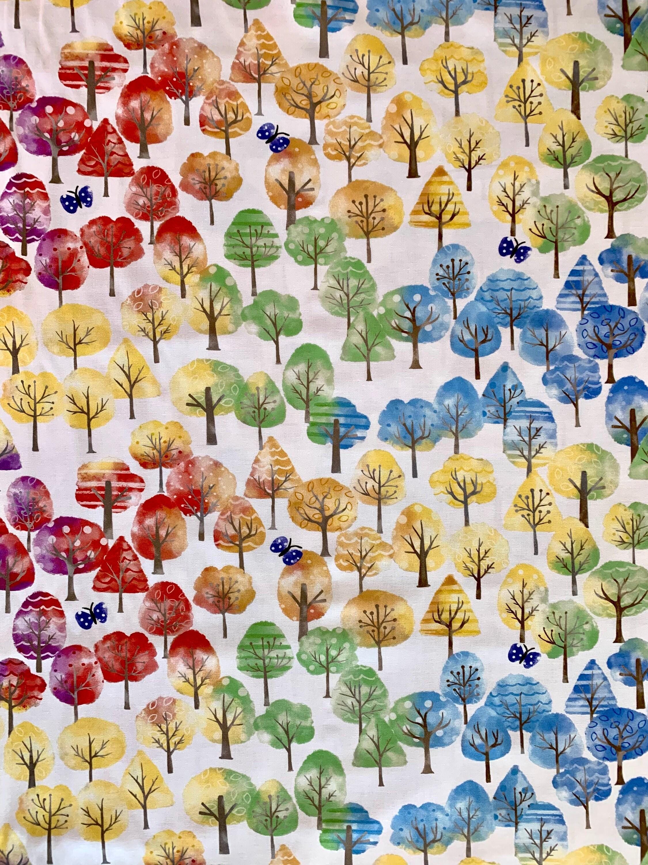 Orimono Imports - Colorful Forest Cotton Fabric - Multicolor