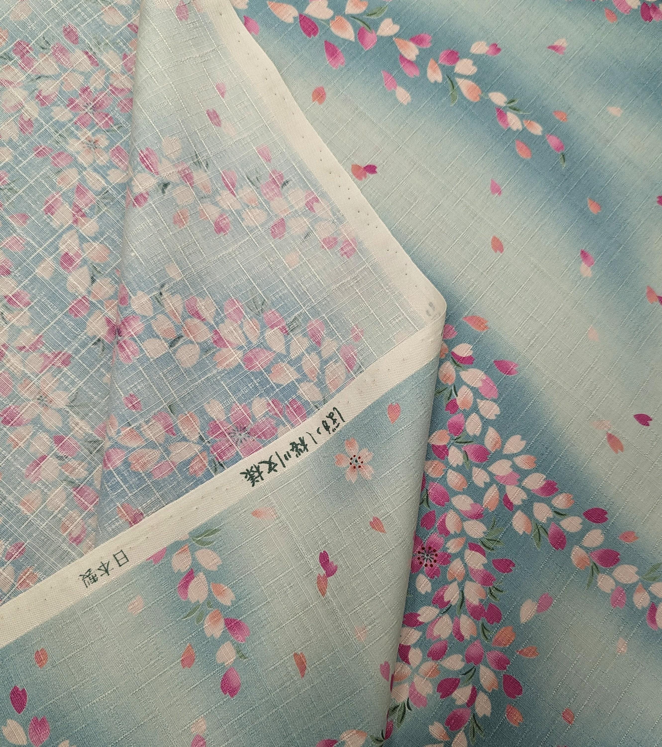 Kobayashi - Breezy Cherry Blossoms Cotton Dobby - Blue