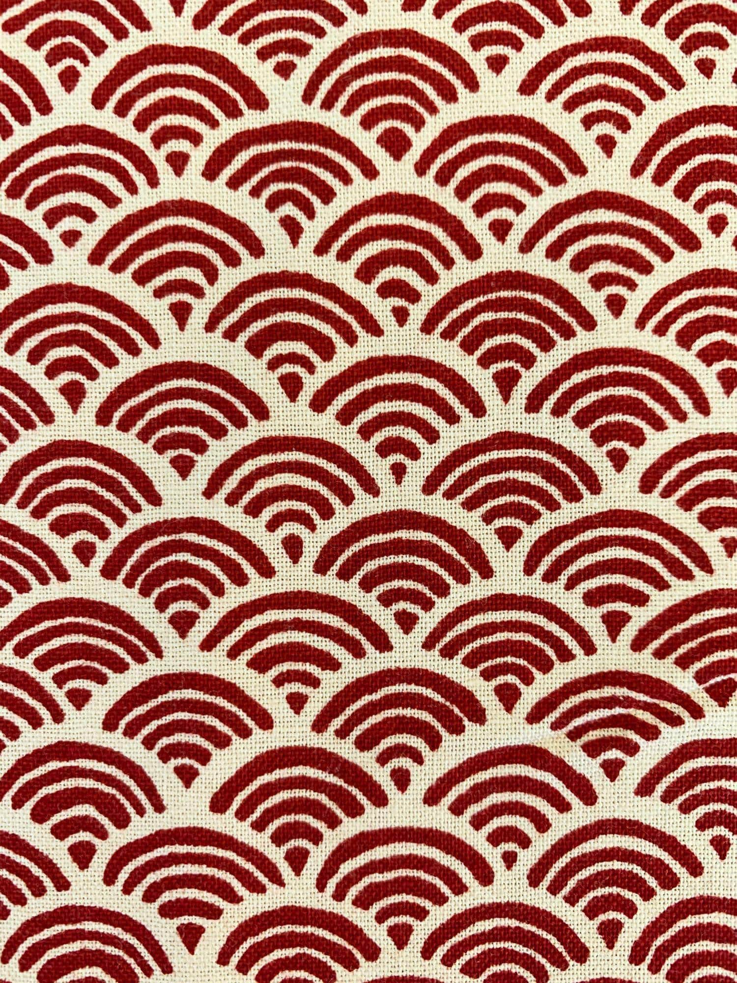 Sevenberry - Waves Cotton Fabric - Red Beige