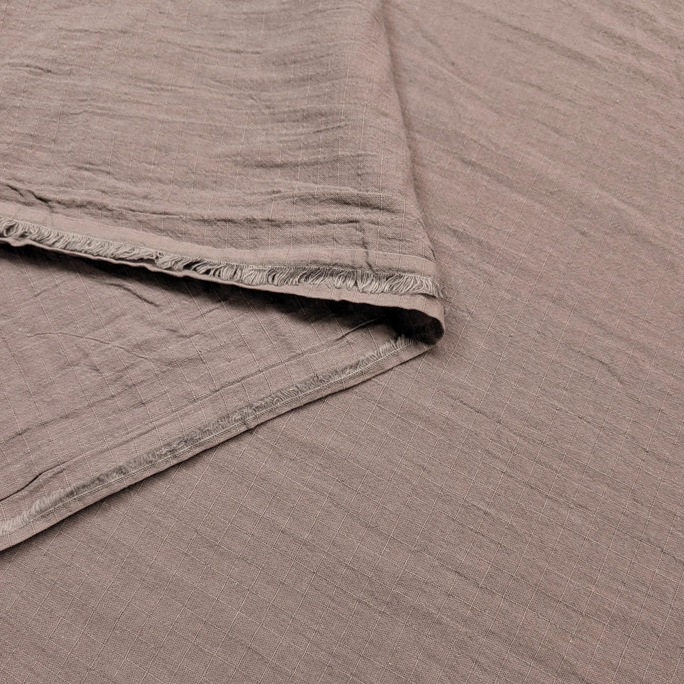 NEW Soft Gridded Dobby Cosmo Japanese cotton linen fabric AD-5747 289 mouse gray