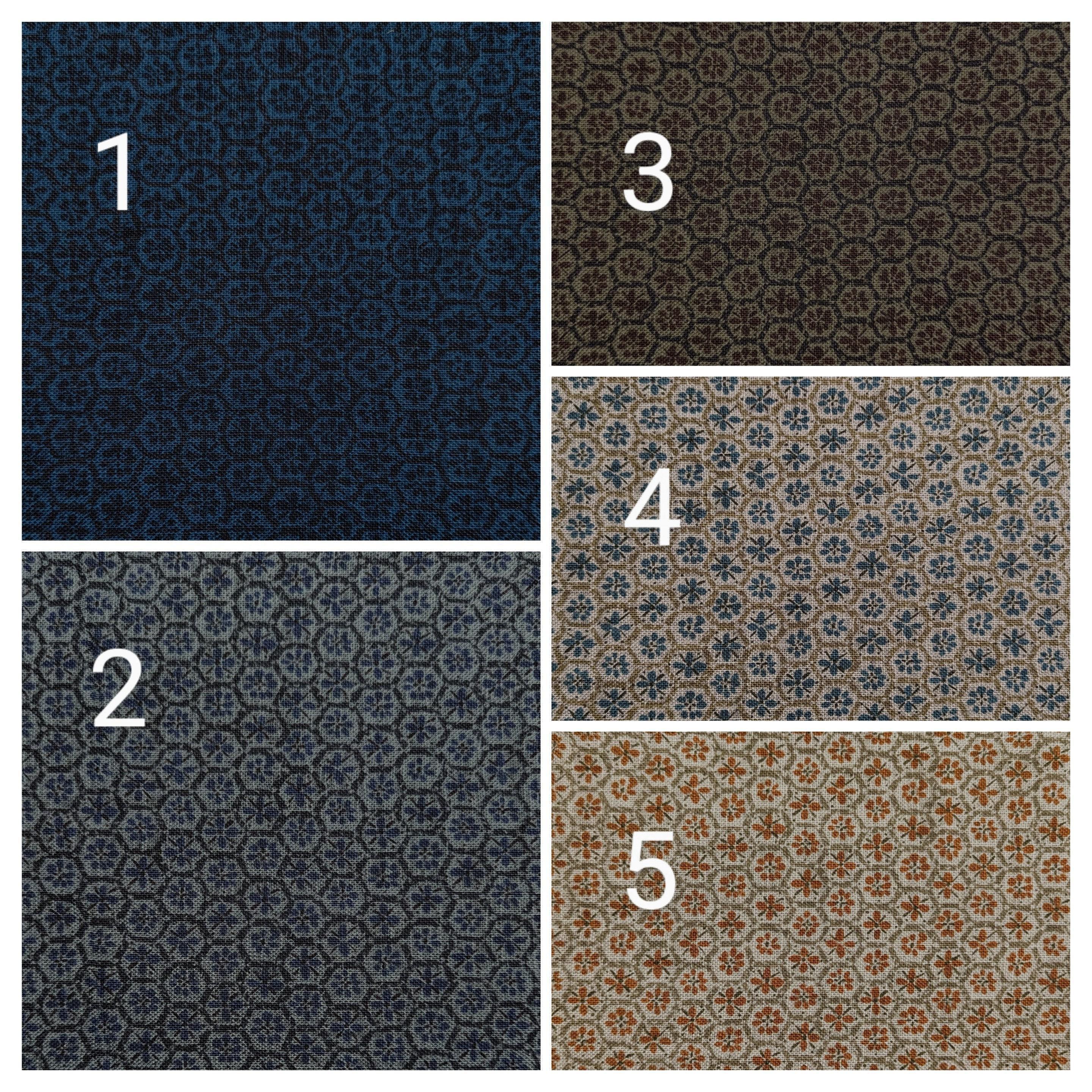 Sevenberry Rustic Geometry Japanese cotton fabric S-4222-1-1 blue black