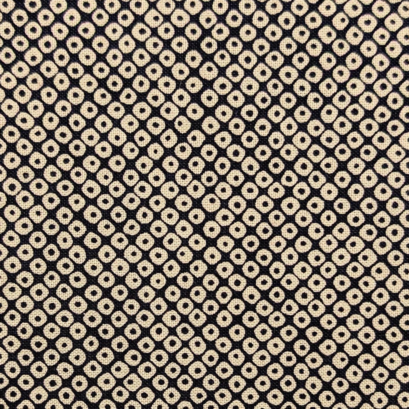 Sevenberry Kanoko Dots Japanese cotton fabric 88222-9-7 beige & black