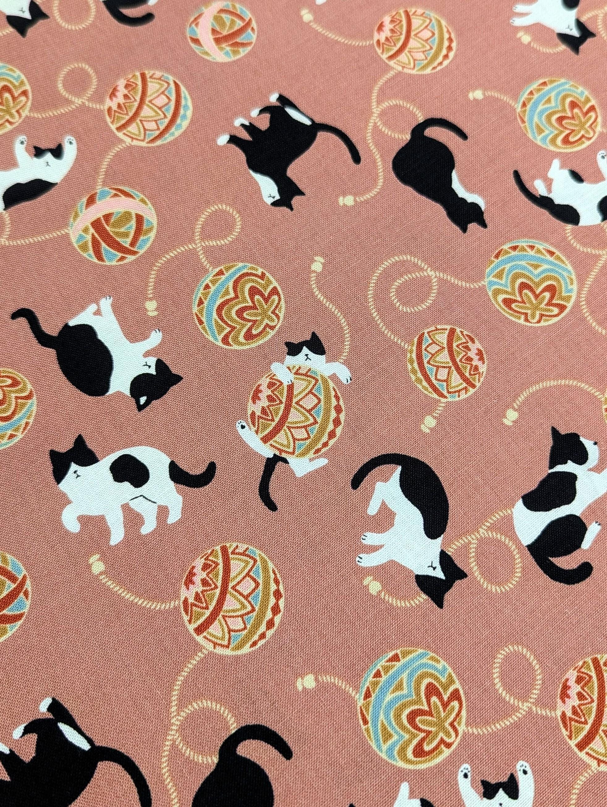 Cosmo - Temari Cats Quilt Cotton - Pink