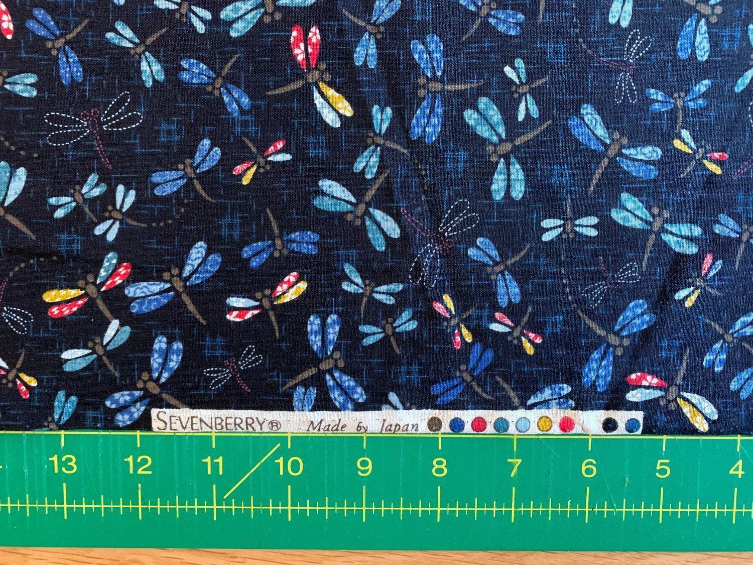 Sevenberry - Patchwork Dragonflies Cotton Fabric - Blue