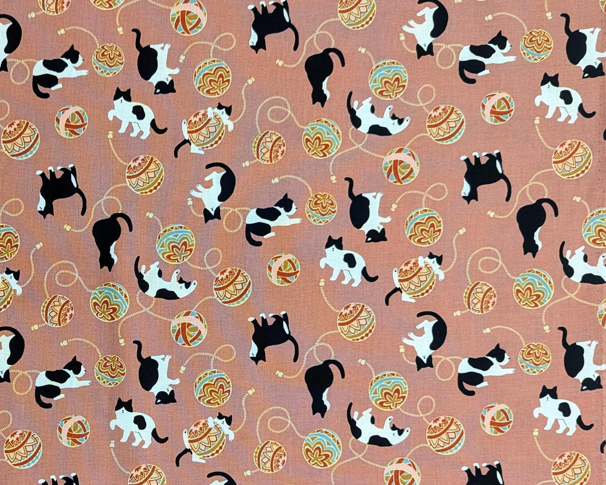 Cosmo - Temari Cats Quilt Cotton - Pink