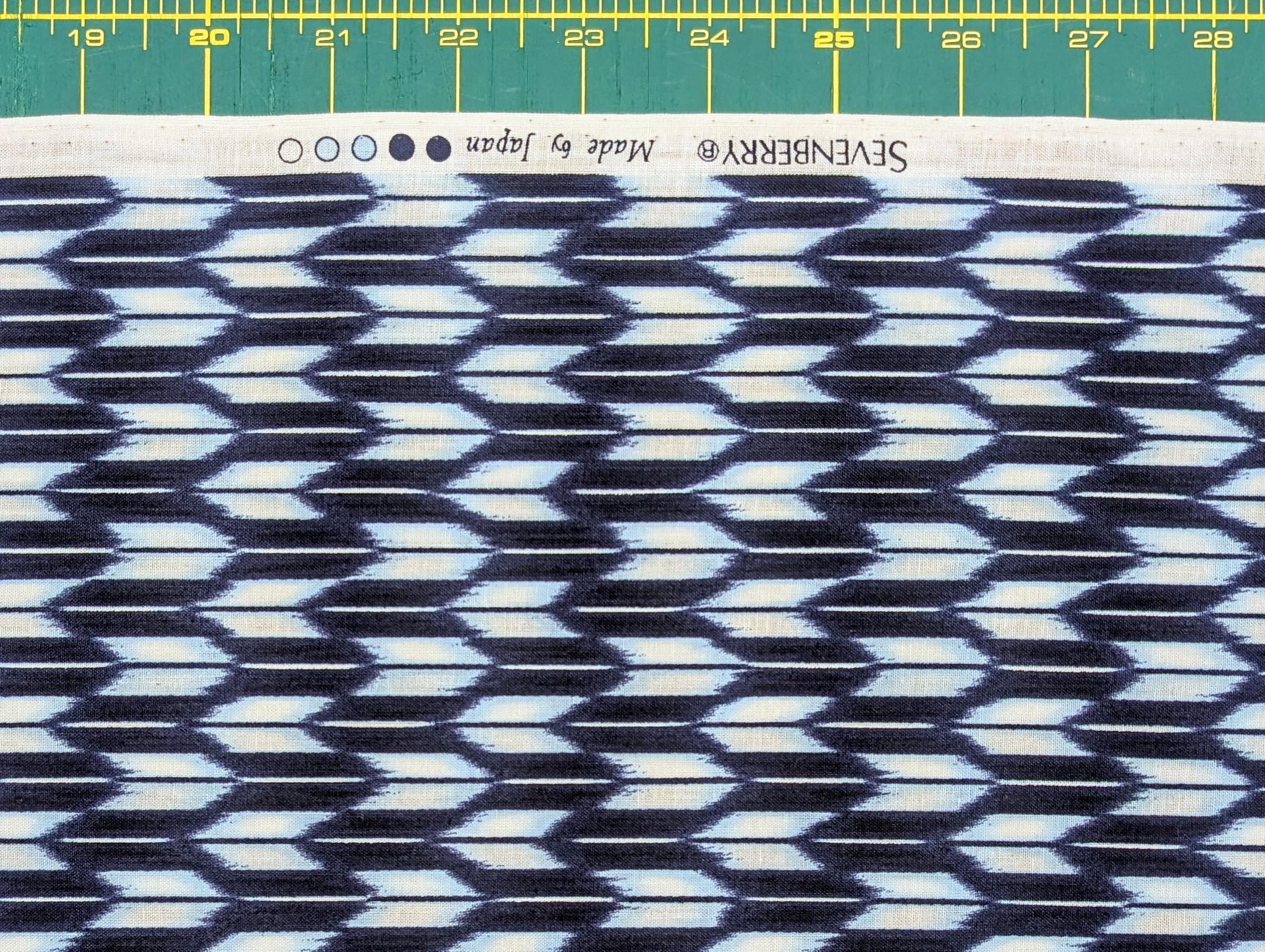 Sevenberry - Arrow Printed Shibori-Style Collection Cotton Fabric - Blue White Navy