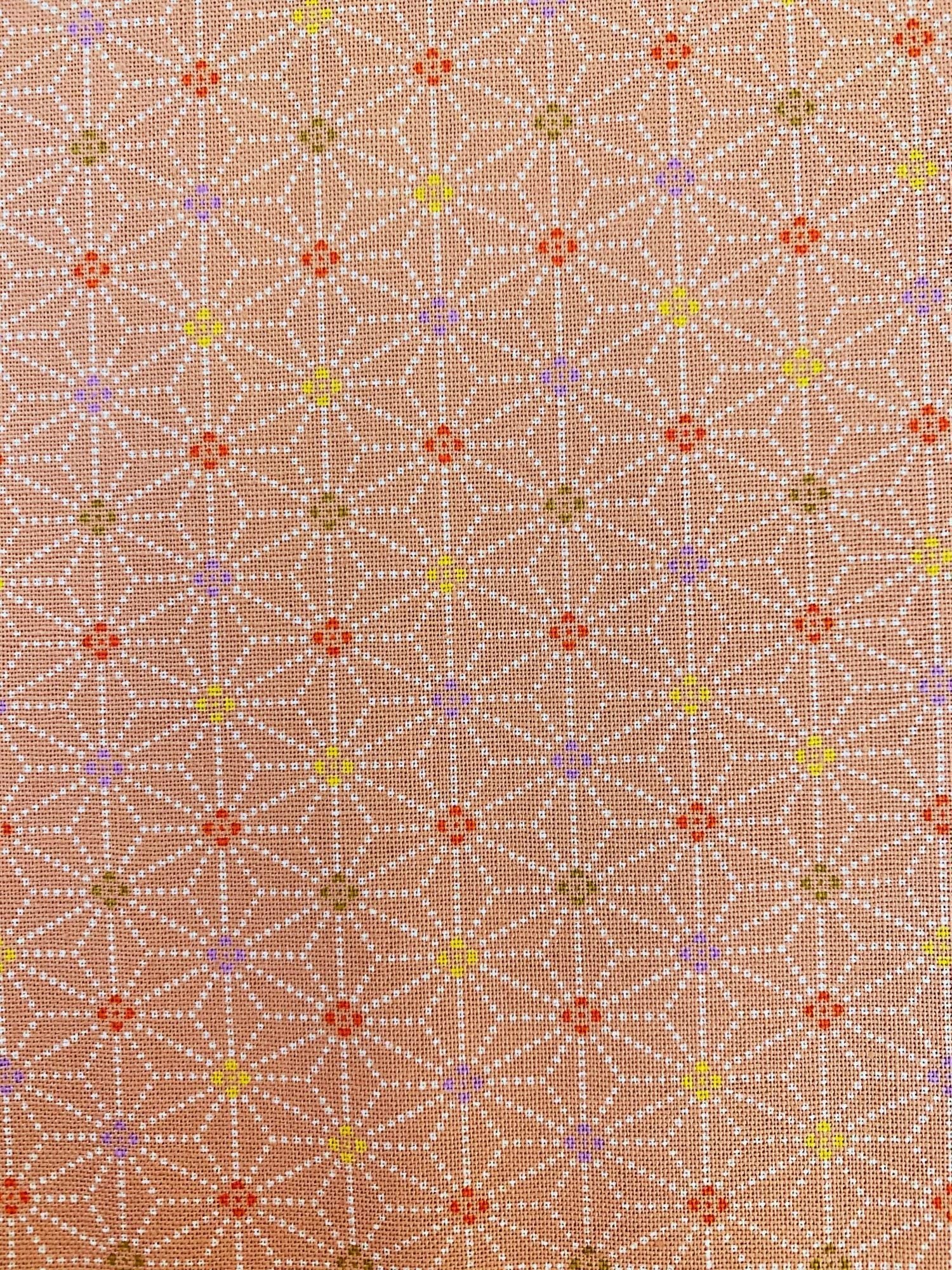 Sevenberry - Dotted Asanoha Stars Cotton Fabric - Pink