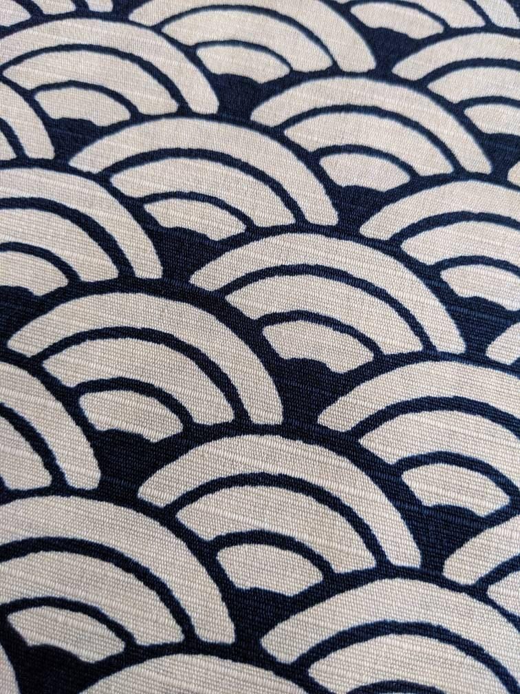 Sevenberry - Waves Cotton Dobby - White Navy