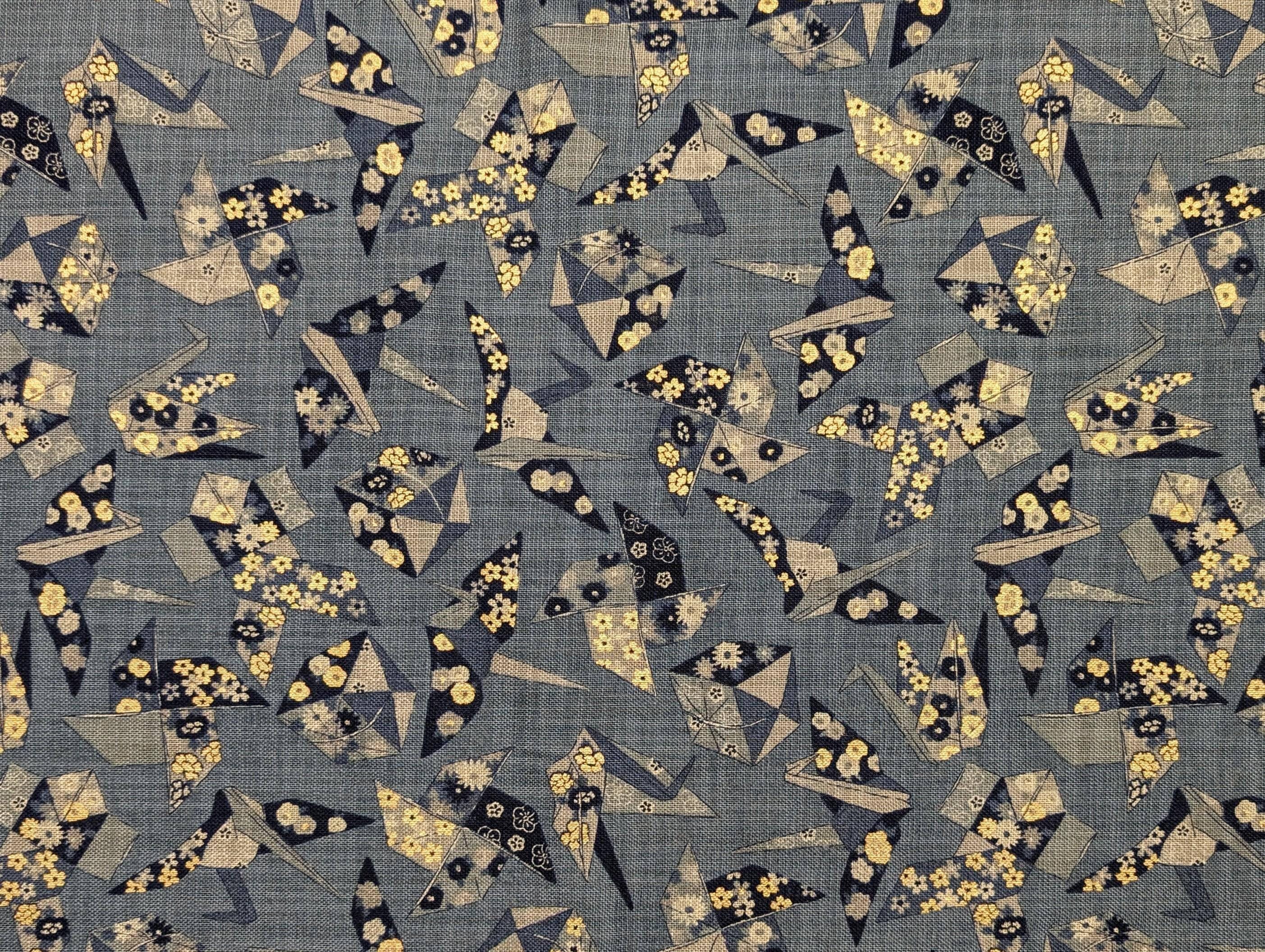 Sevenberry - Golden Origami Cotton Fabric - Light Blue