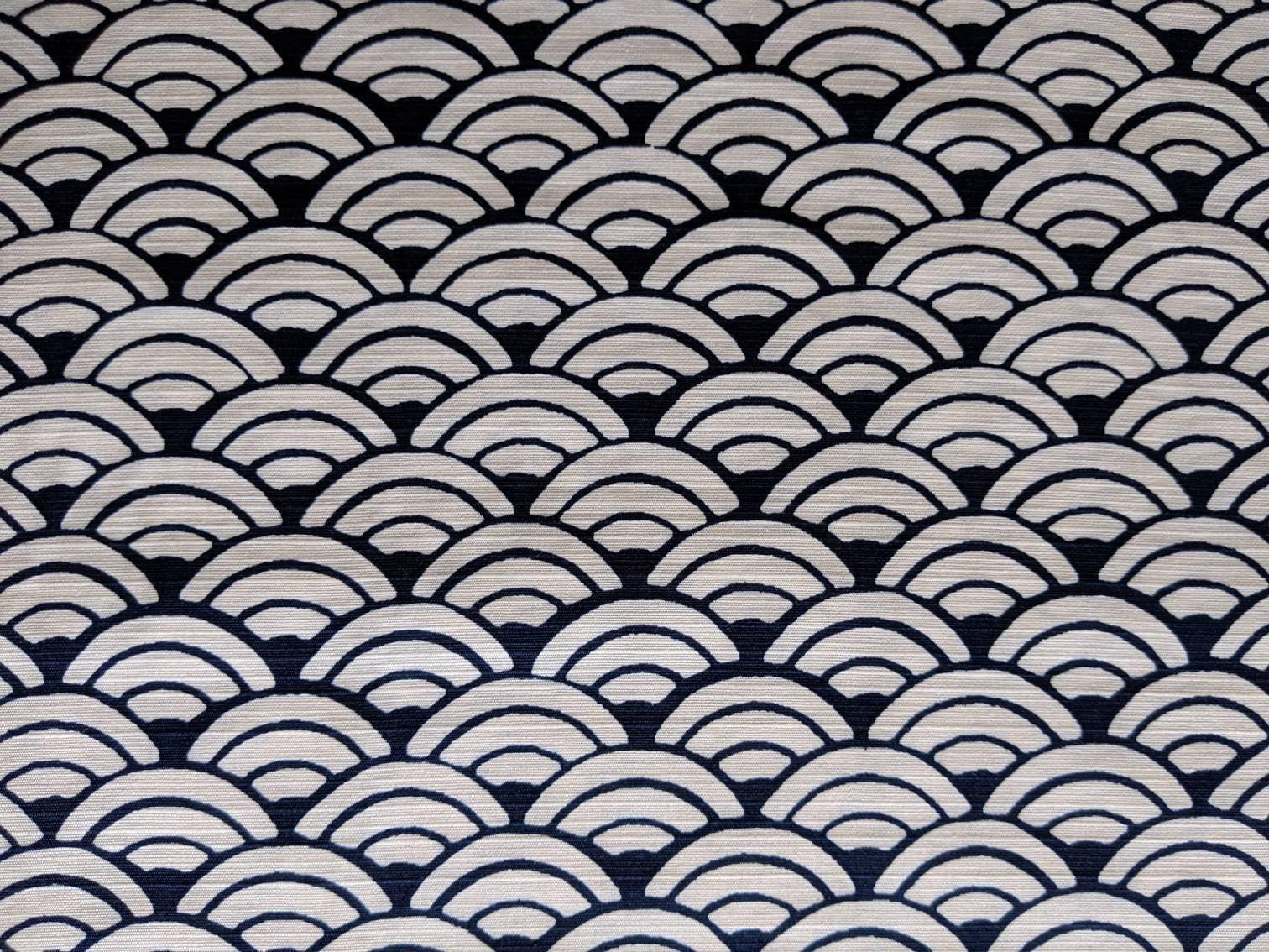Sevenberry - Waves Cotton Dobby - White Navy