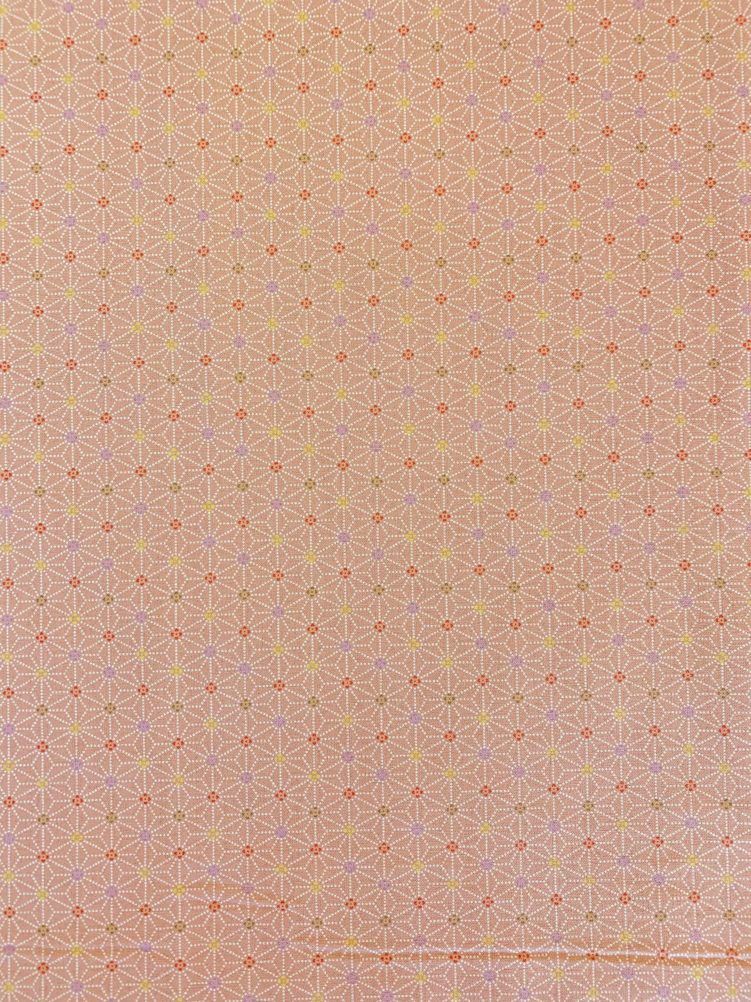 Sevenberry - Dotted Asanoha Stars Cotton Fabric - Pink