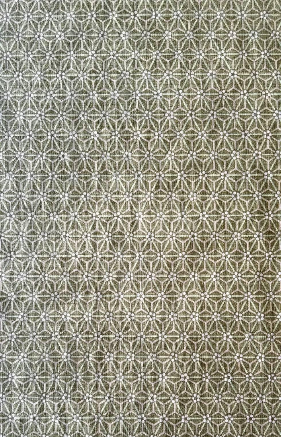 Morikiku Asanoha Hemp Leaf Star Japanese cotton dobby fabric M17000-E18 sage green