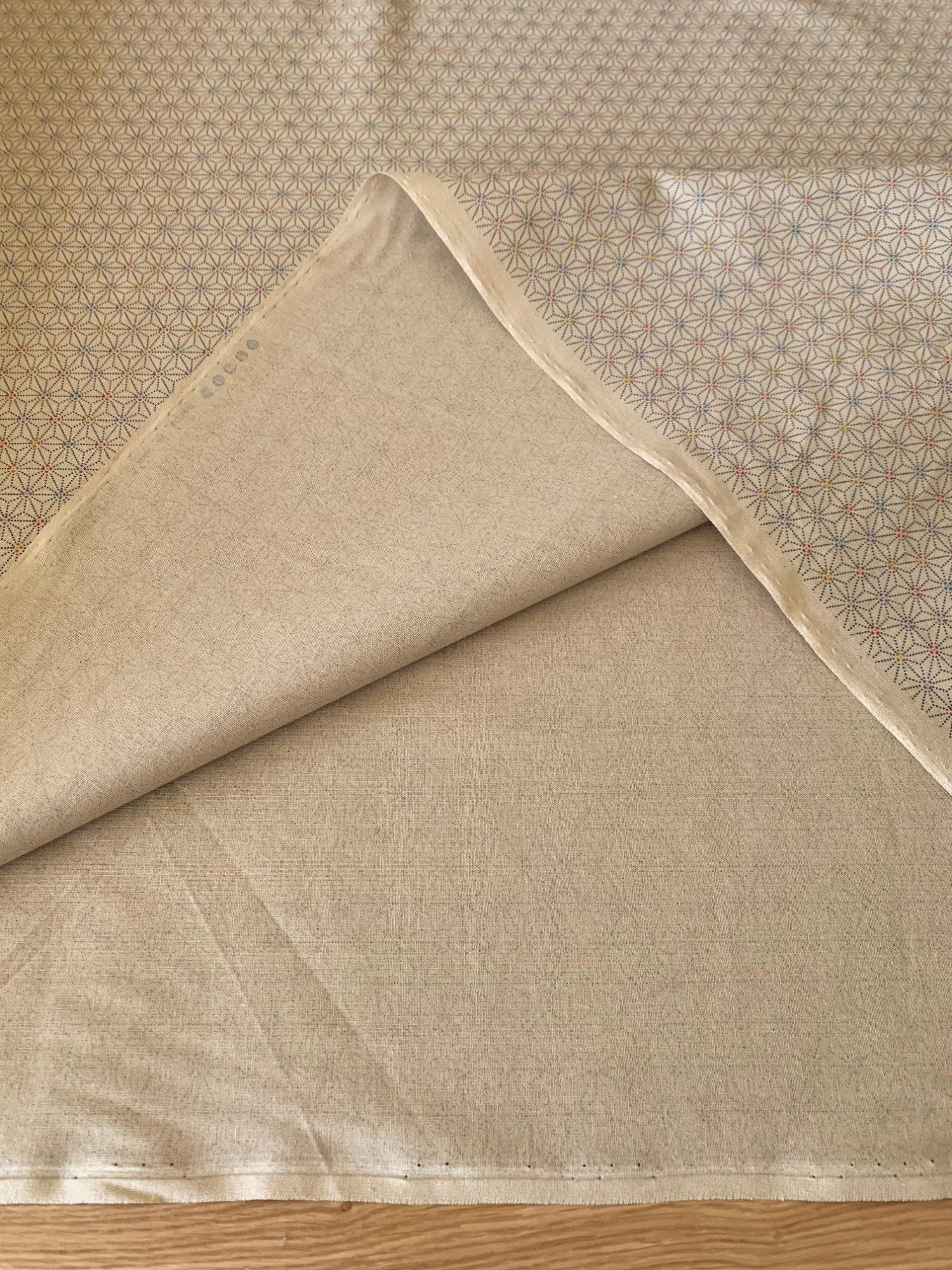 Sevenberry - Dotted Asanoha Stars Cotton Fabric - Yellow Beige