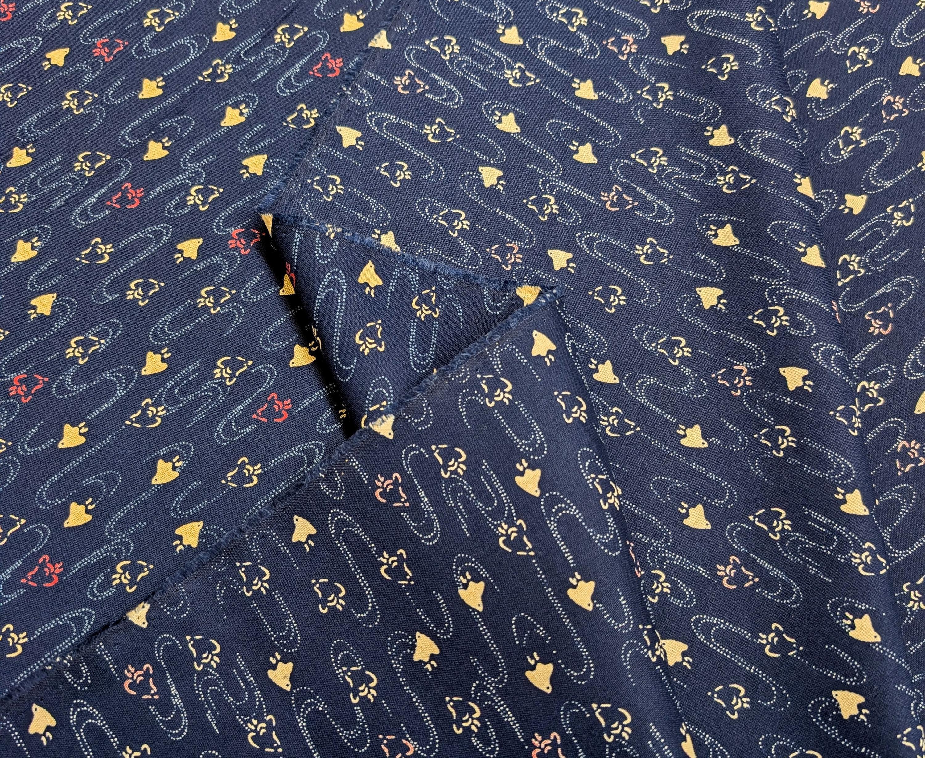 Chidori Sevenberry Japanese cotton fabric 88222-8-4 beige & blue