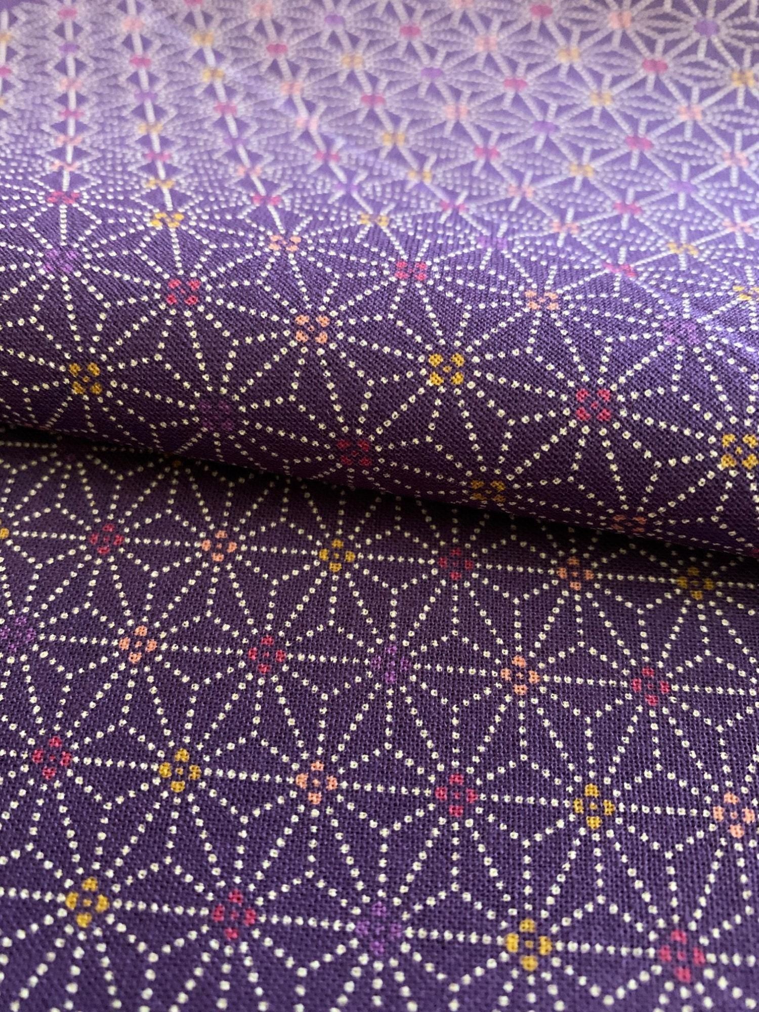 Sevenberry - Dotted Asanoha Stars Cotton Fabric - Purple