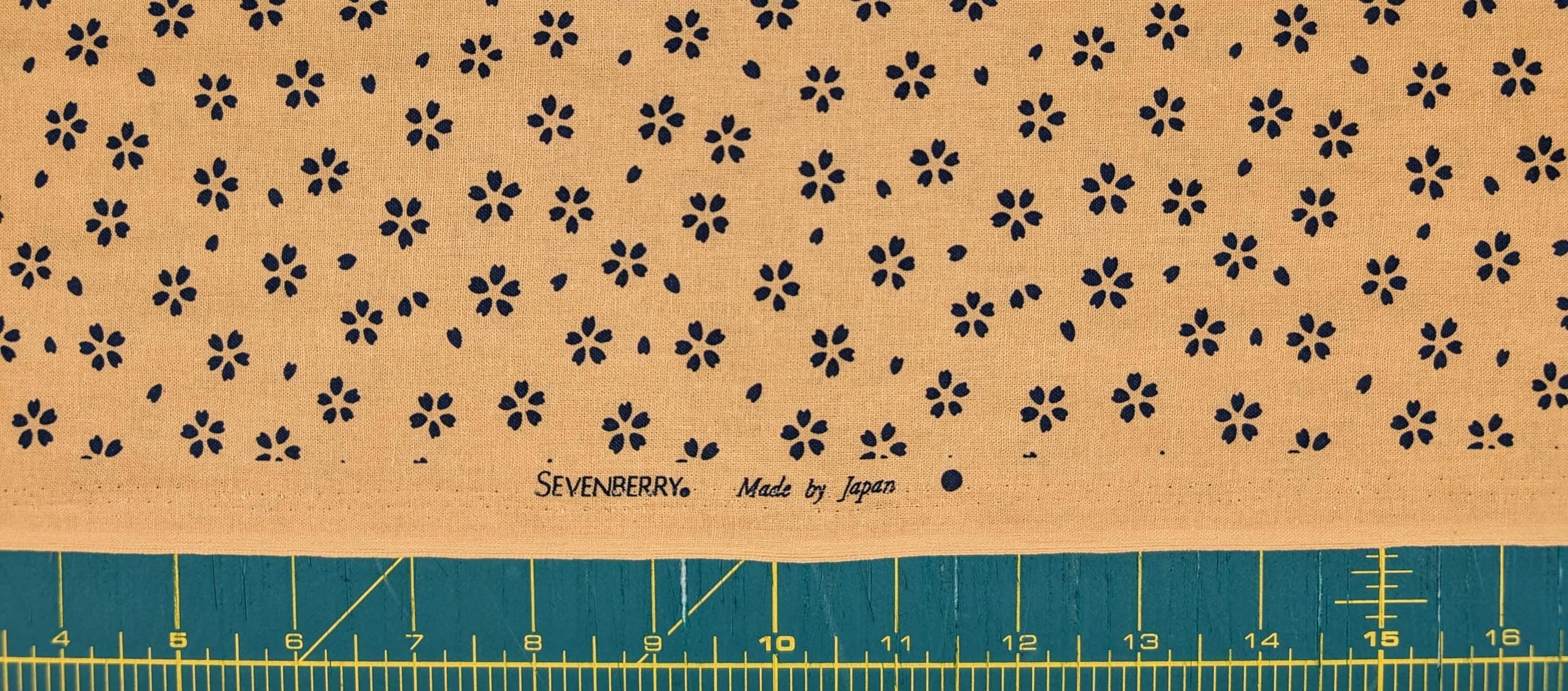 Medium Cherry Blossom Sakura Sevenberry Japanese cotton fabric 88220-5-2 beige blue