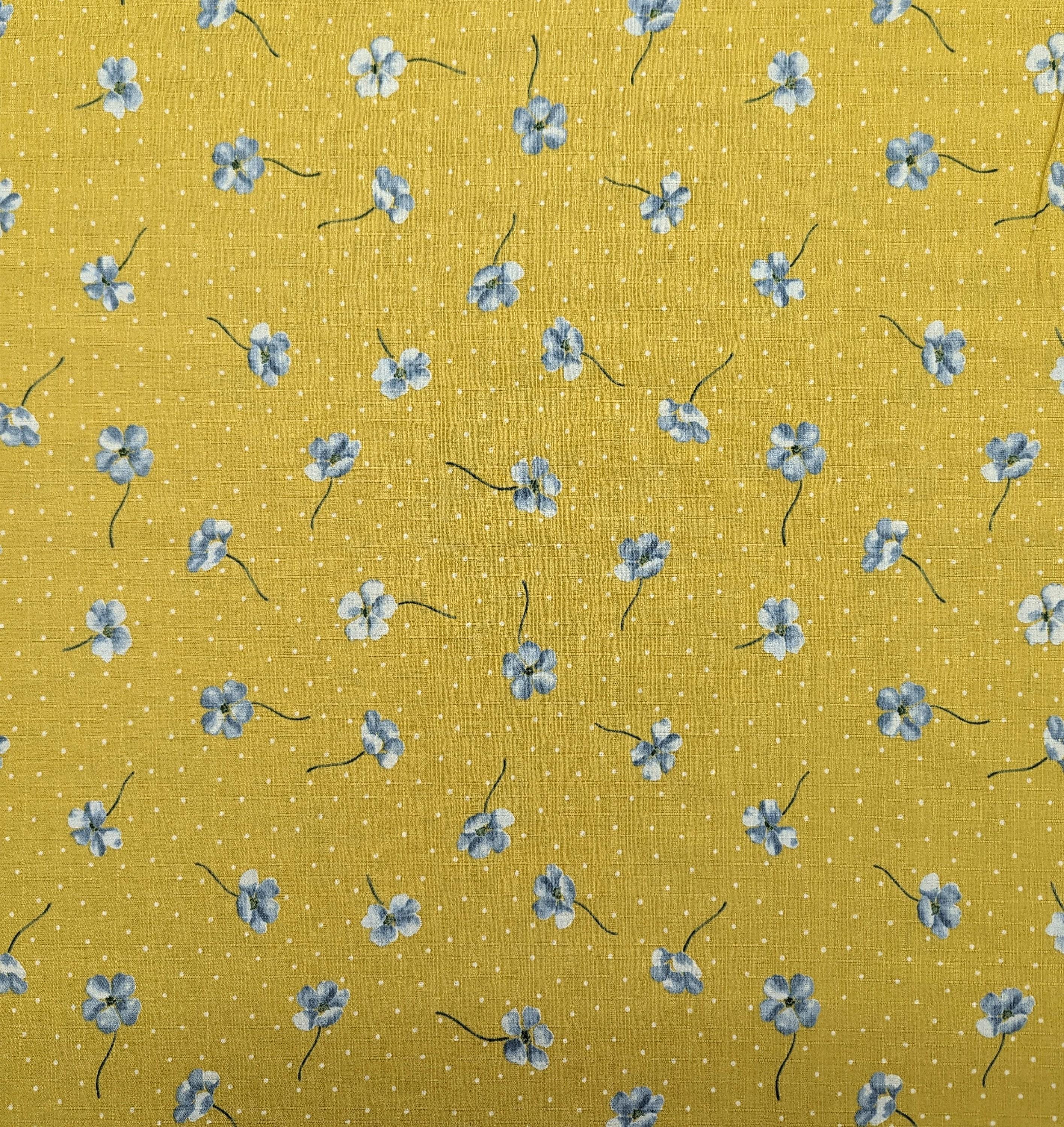 Koizumi - Polka Dotted Poppies Cotton Dobby - Yellow