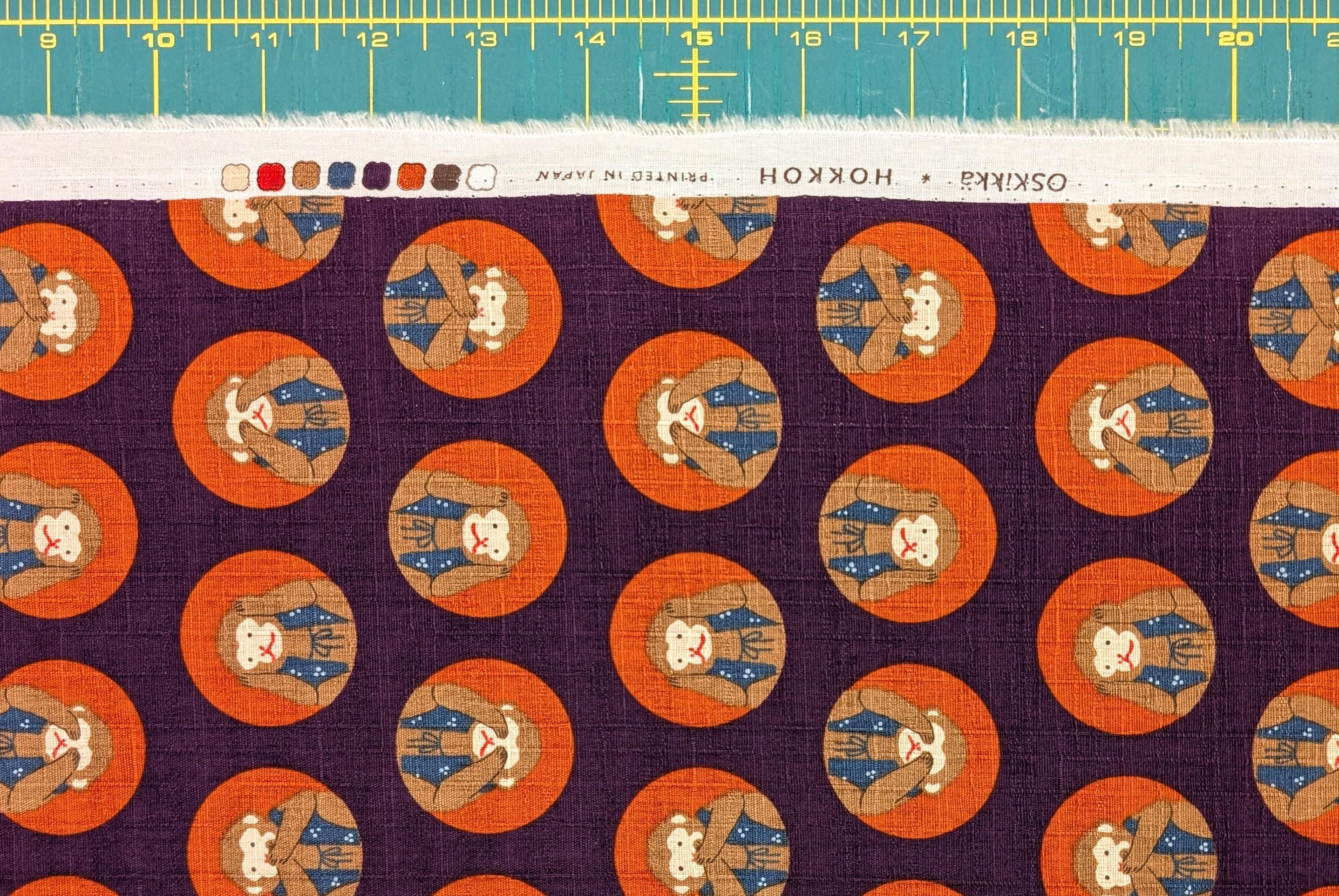 Hokkoh - Three Wise Monkeys Cotton Dobby - Purple