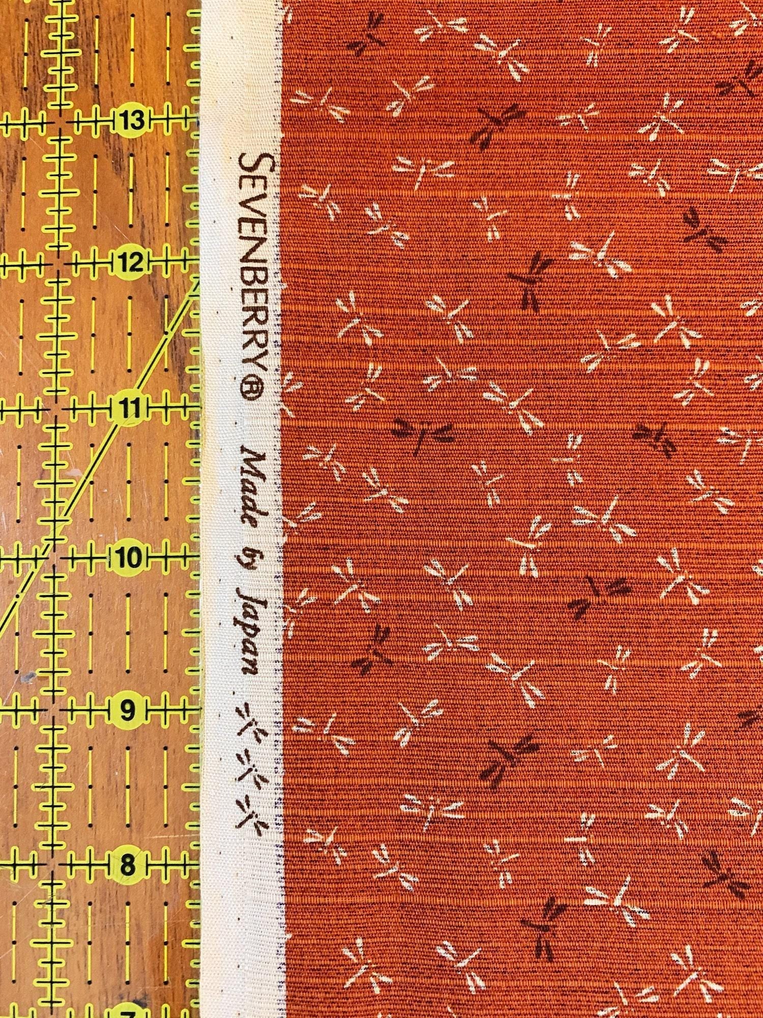 Sevenberry - Double Sided Dragonfly and Same-Komon Cotton Shantung - Orange Purple