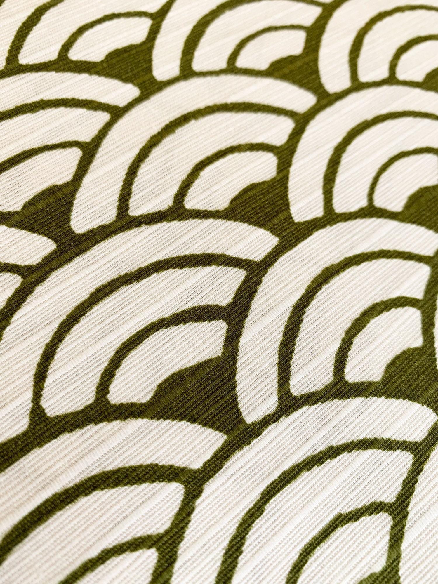 Sevenberry - Waves Cotton Dobby - White Olive Green