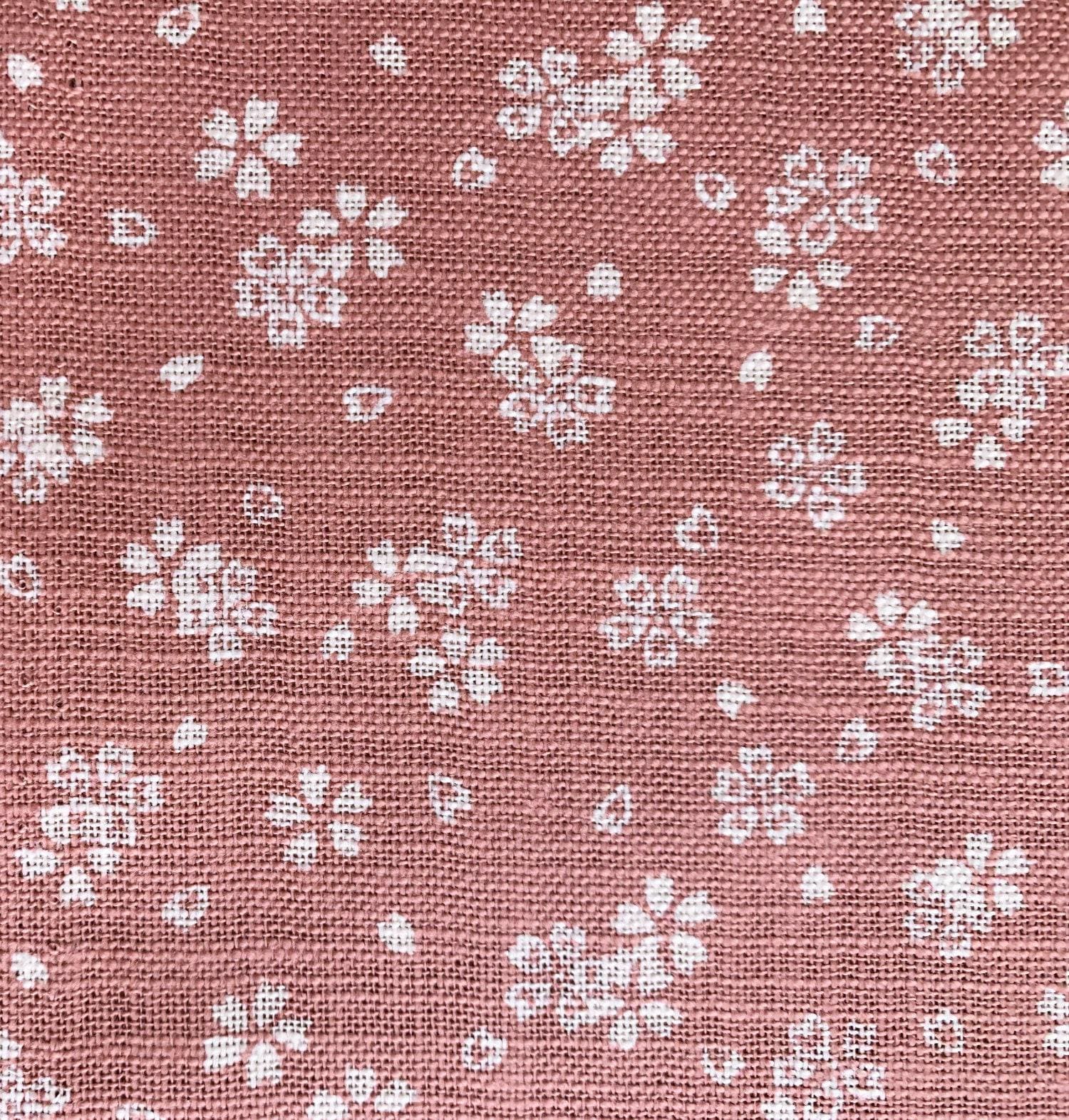 Sevenberry - Cherry Blossoms Homespun Cotton Fabric - Pink Beige