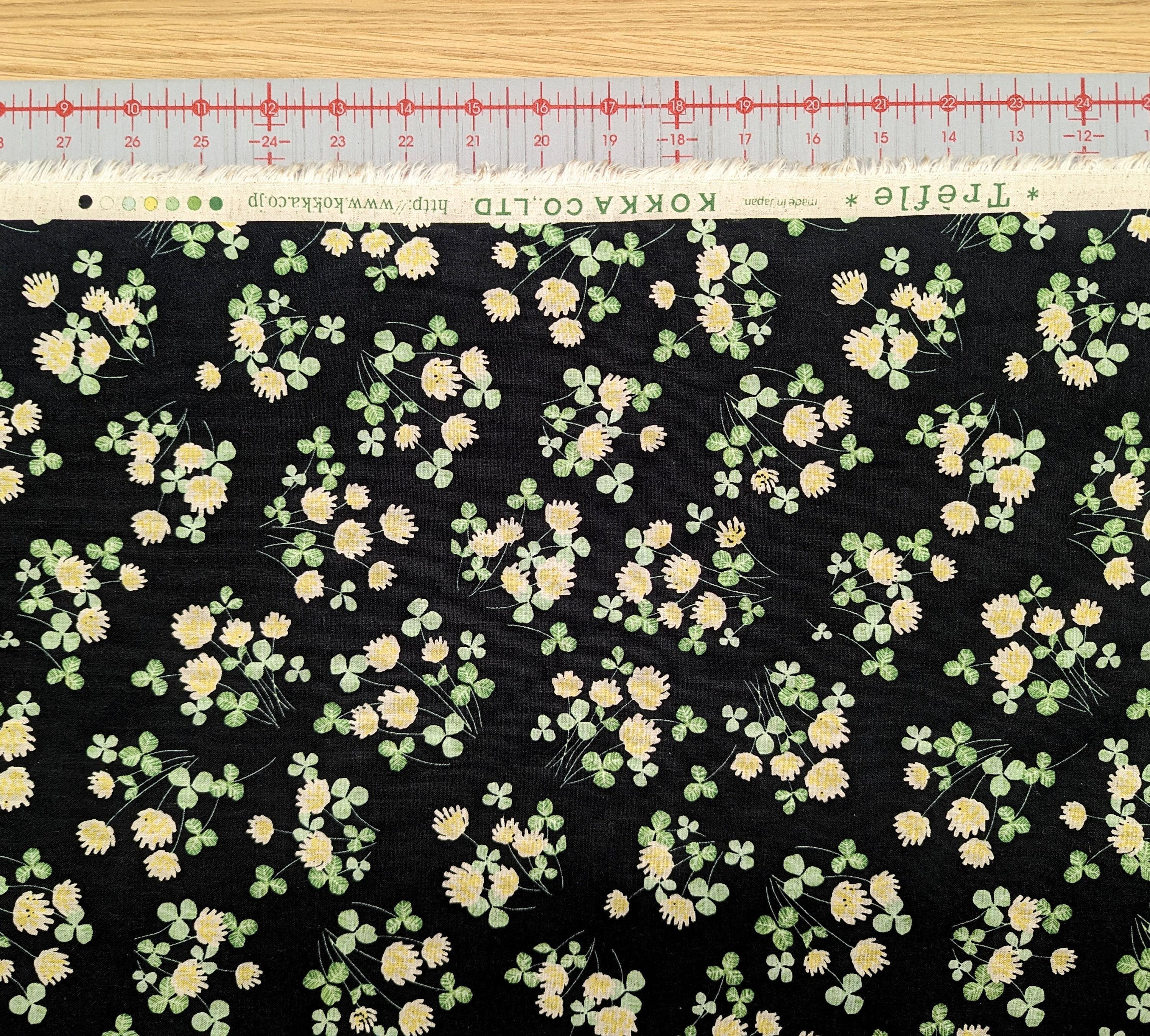 Kokka - Spring Bouquet Cotton/Linen Fabric - Black