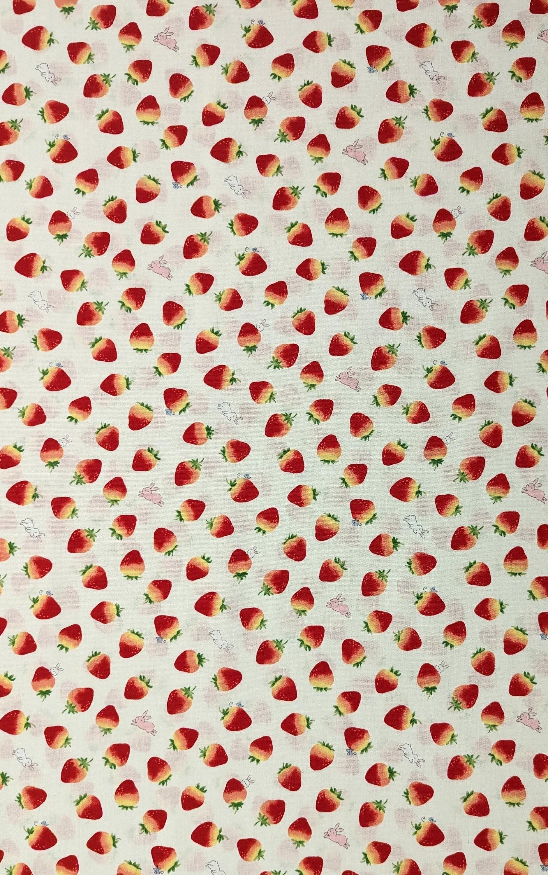 Cosmo - Strawberry Bunnies Kawaii Cotton - White