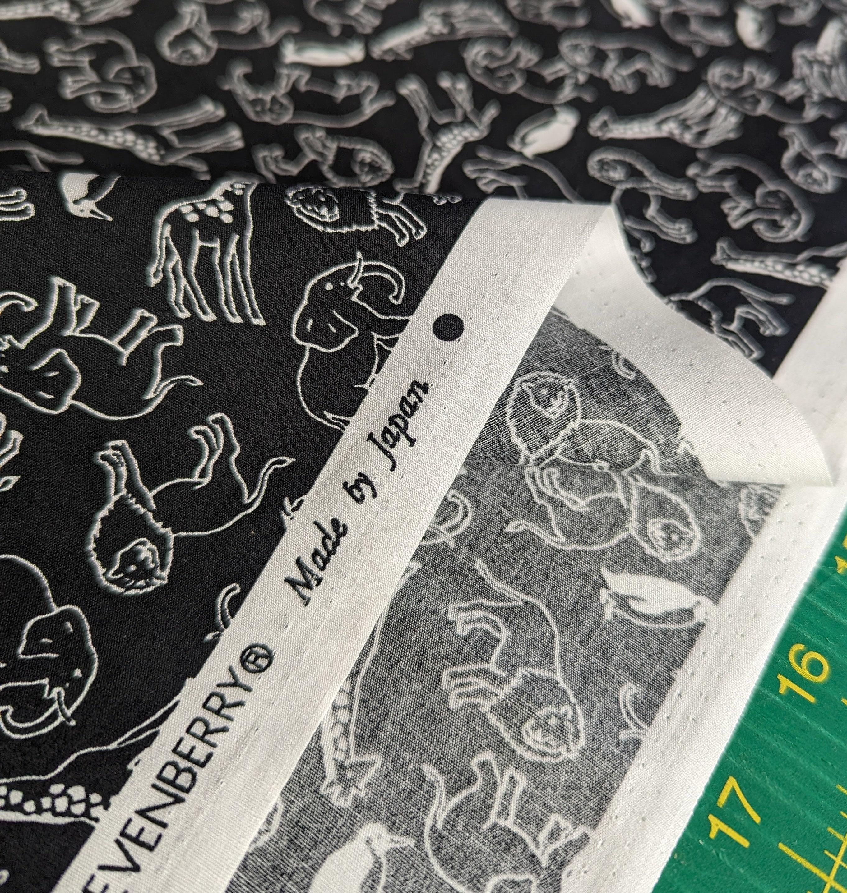 Sevenberry - African Animals Cotton Fabric - Black