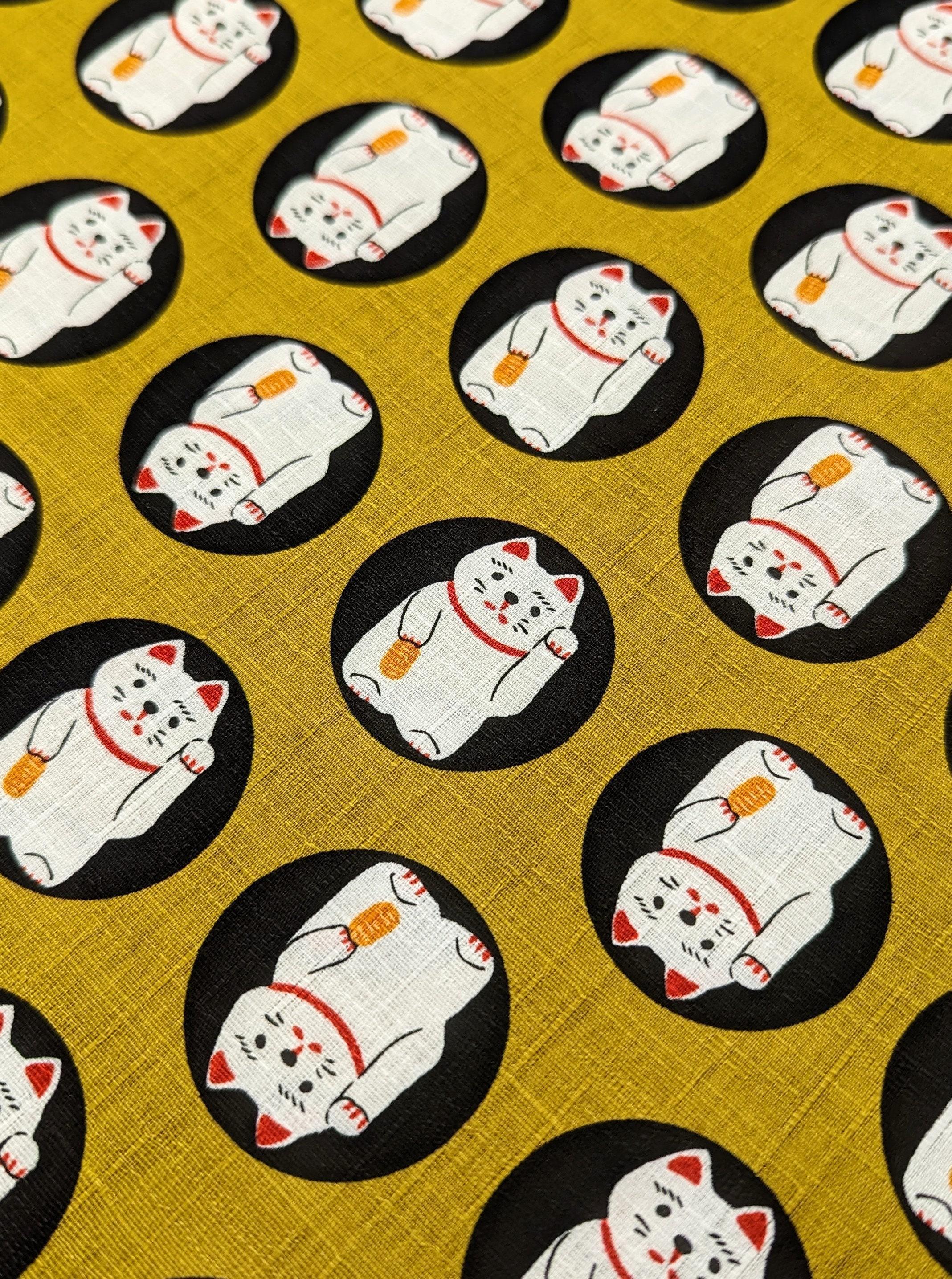 Hokkoh - Lucky Cats Cotton Dobby - Yellow