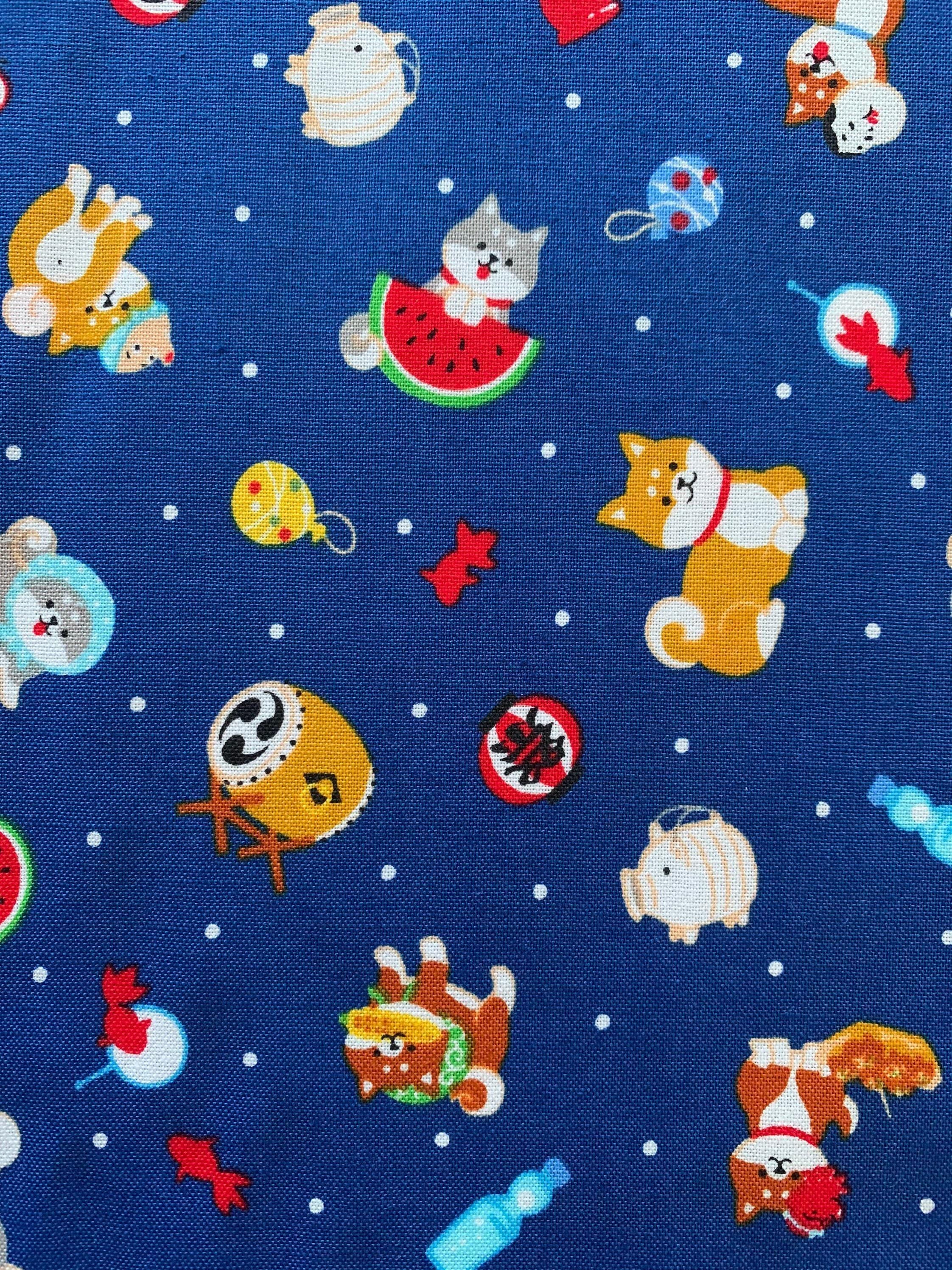 Cosmo - Shiba Matsuri Cotton - Blue