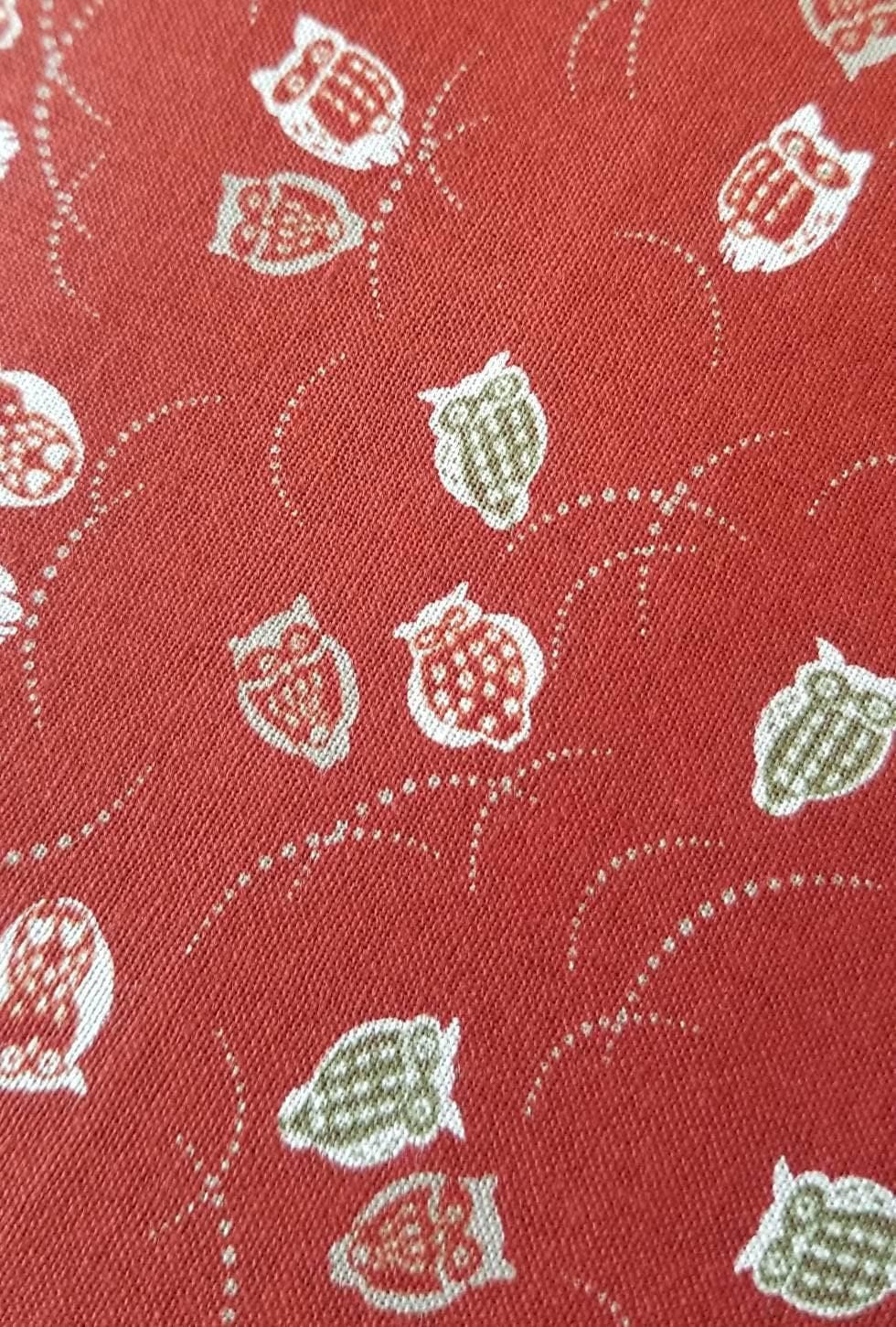 Sevenberry - Owls Cotton Fabric - Red