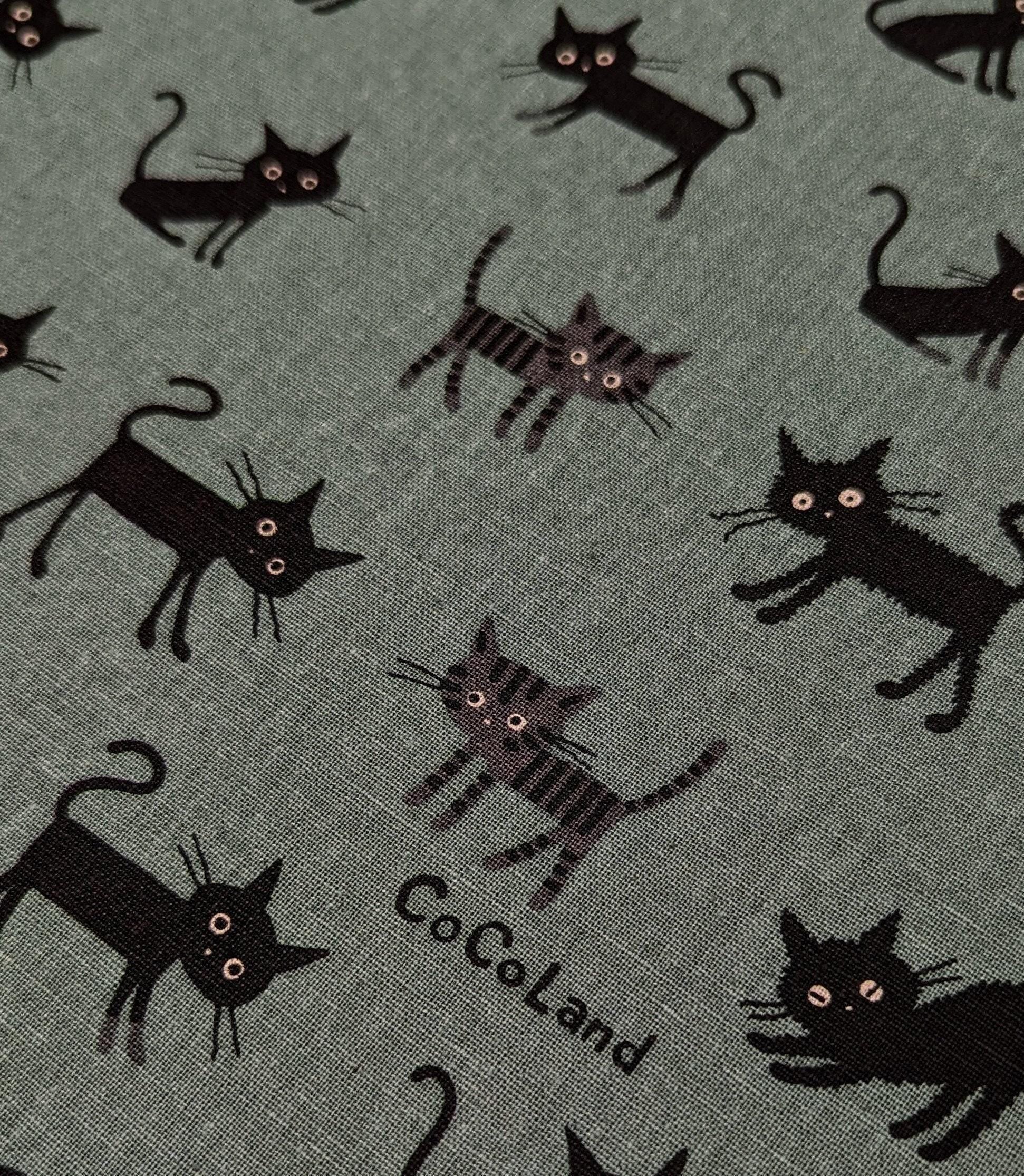 Hishiei - Cocoland Medium Cats Cotton/Linen Oxford - Rustic Teal