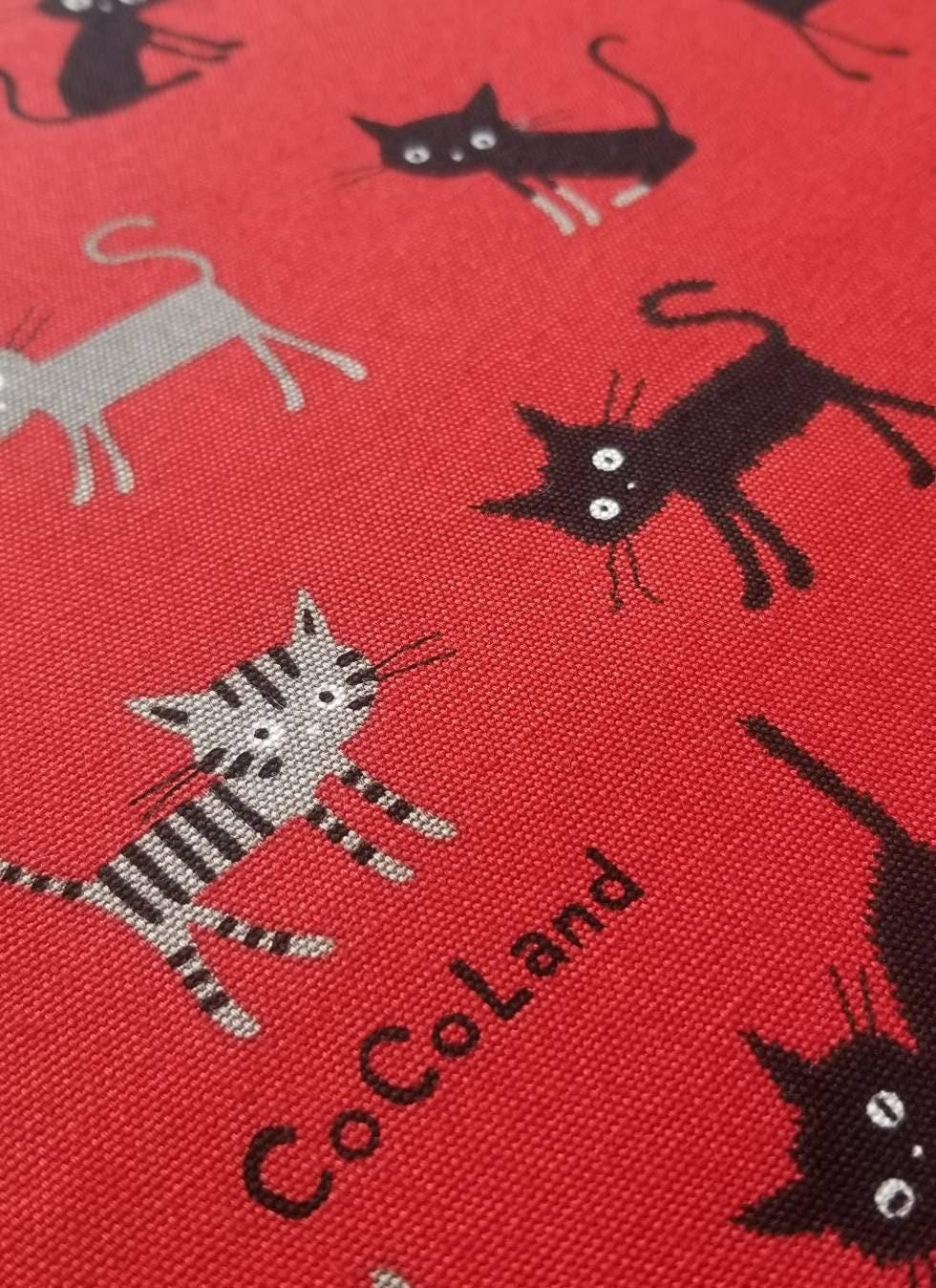 Hishiei - Cocoland Medium Cats Cotton Oxford - Red