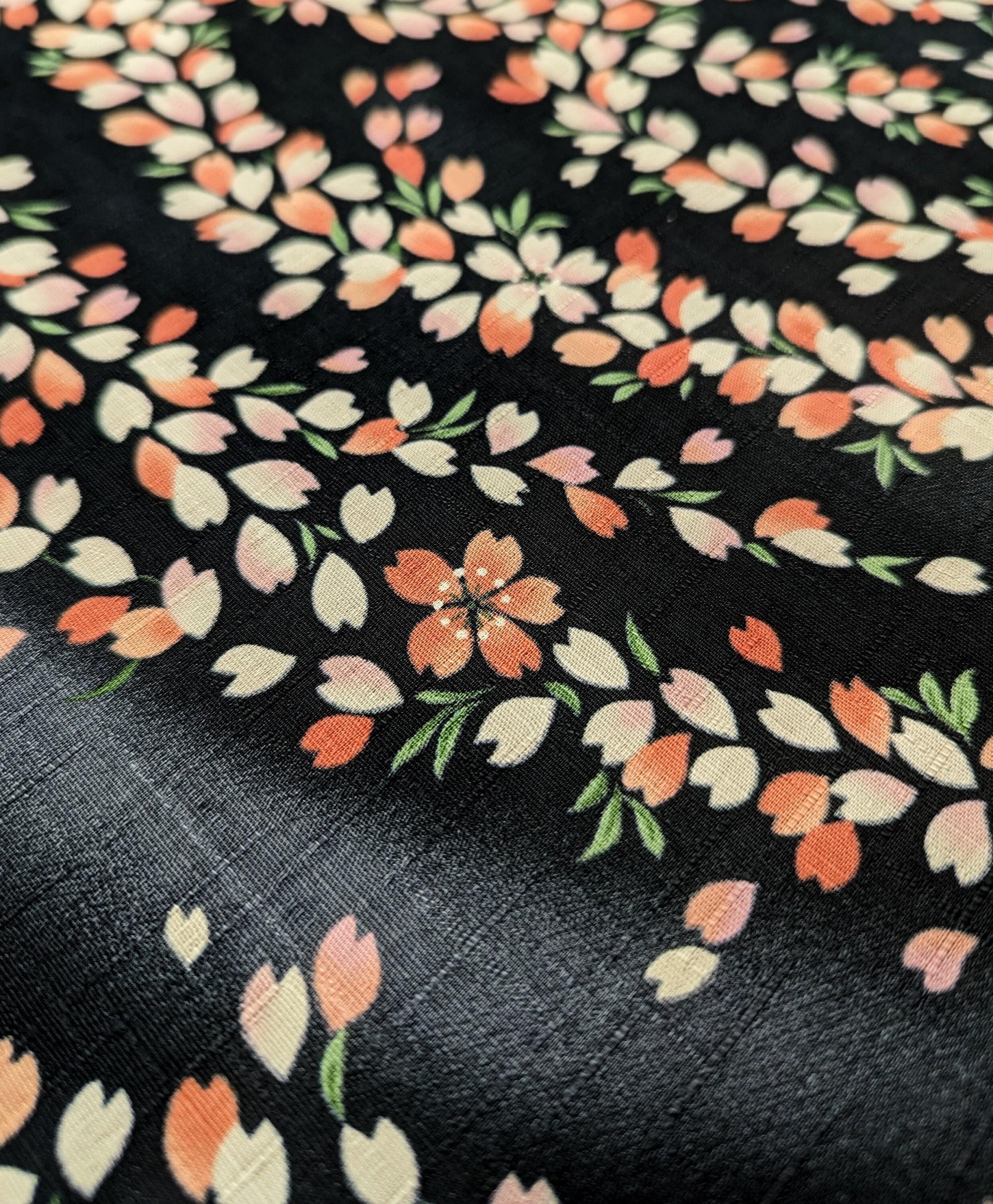 Kobayashi - Breezy Cherry Blossoms Cotton Dobby - Black
