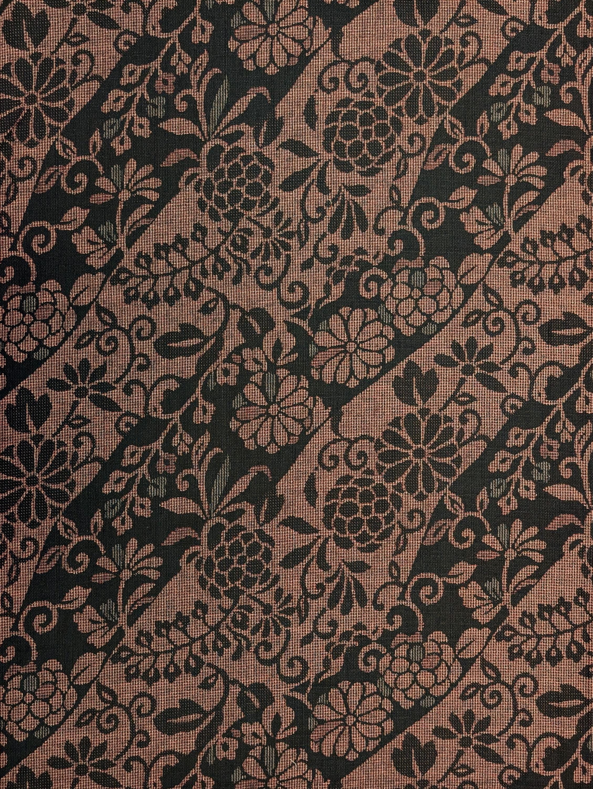 NEW Floral Silhouette Kobayashi dobby cotton fabric KTS-7020 A red & black