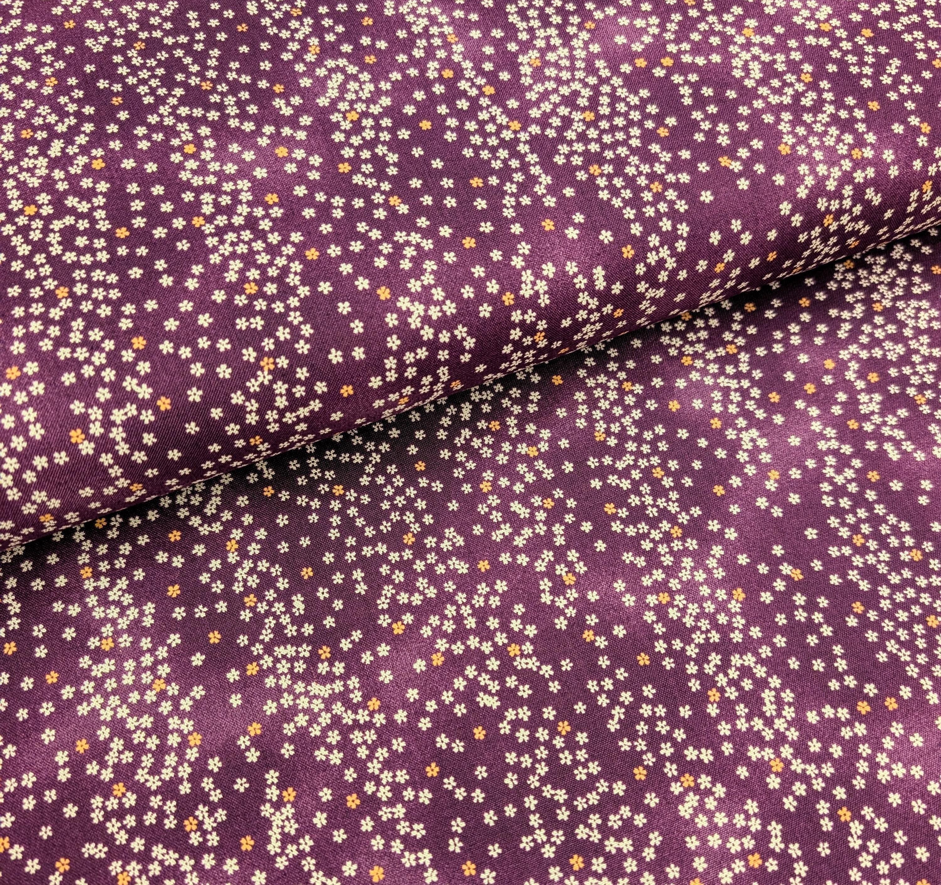 NEW Cherry Blossom Sky Sevenberry Japanese cotton fabric 88234-2-5 purple